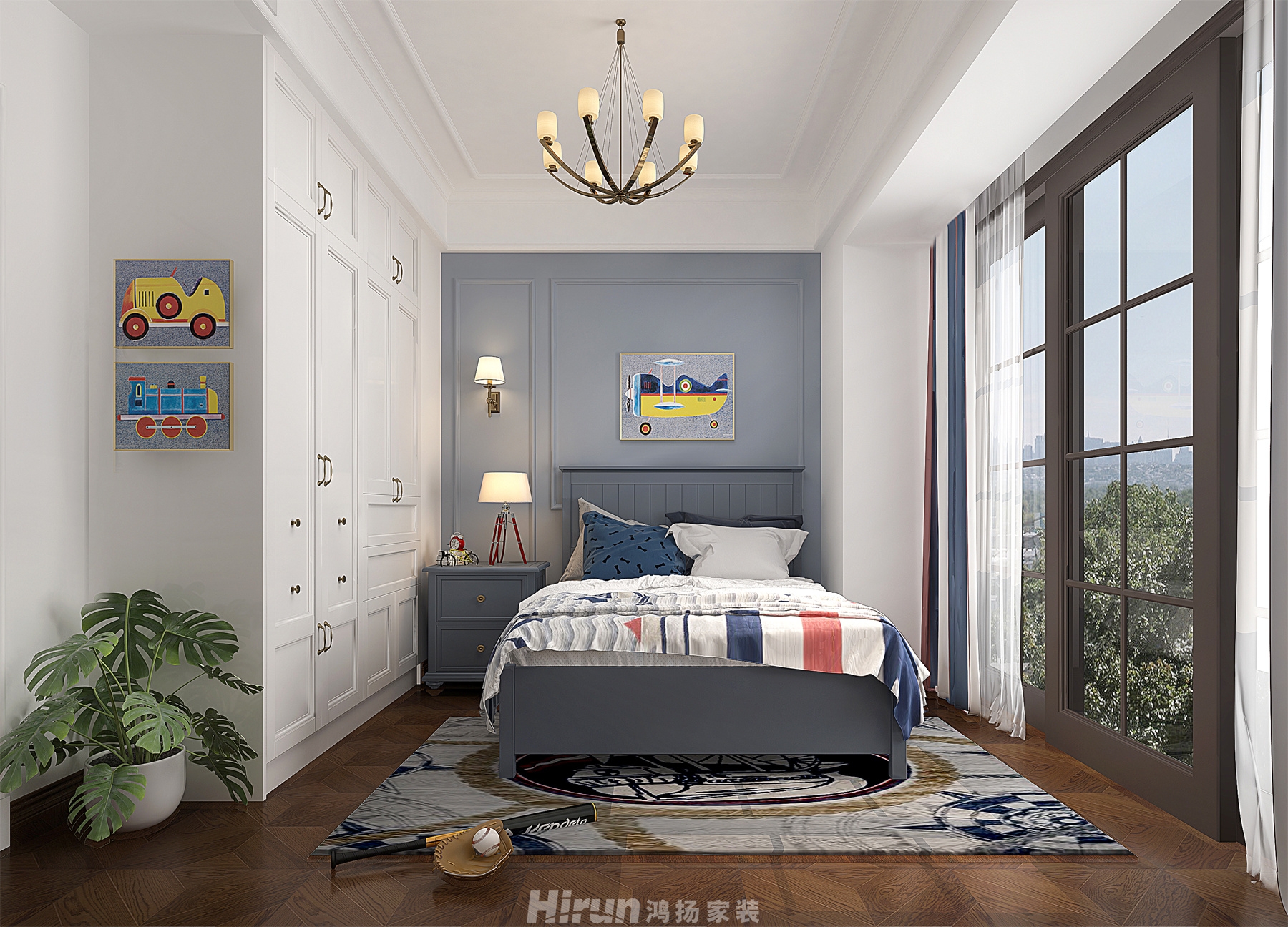 盈峰翠邸270㎡歐美香頌別墅 裝修案例效果圖-8