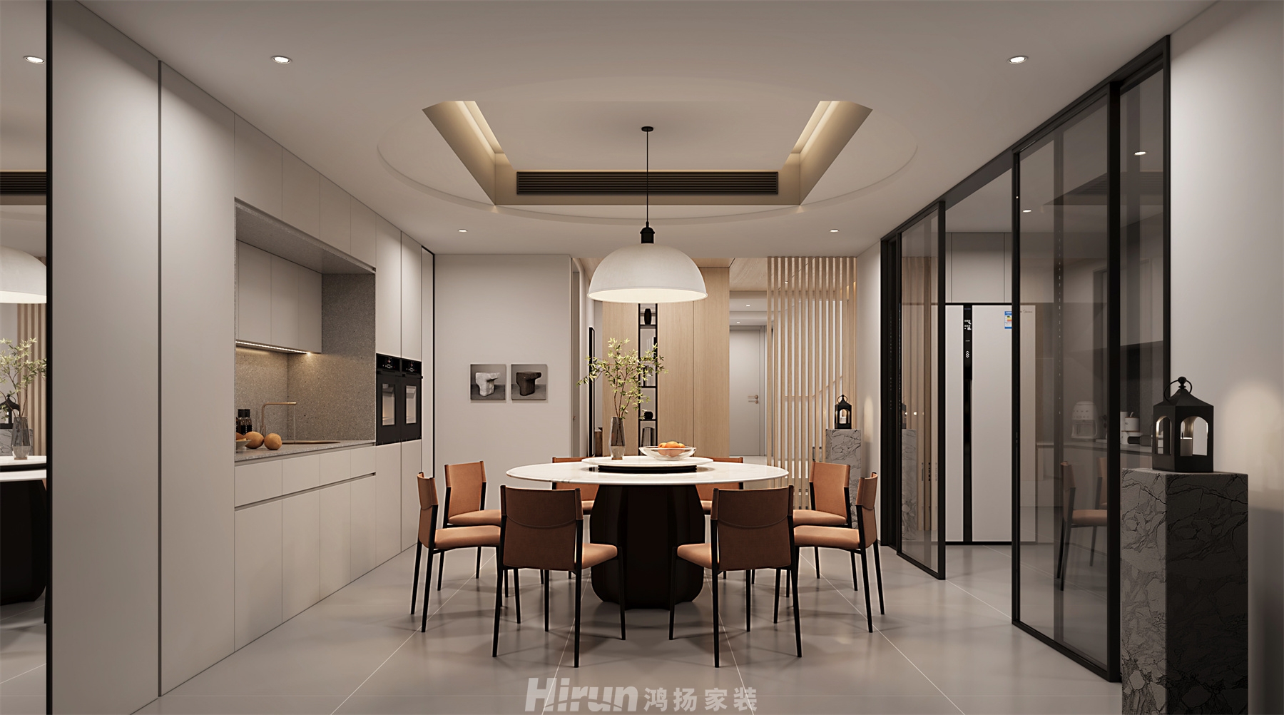 中糧北緯420㎡雅致現代別墅 裝修案例效果圖-1