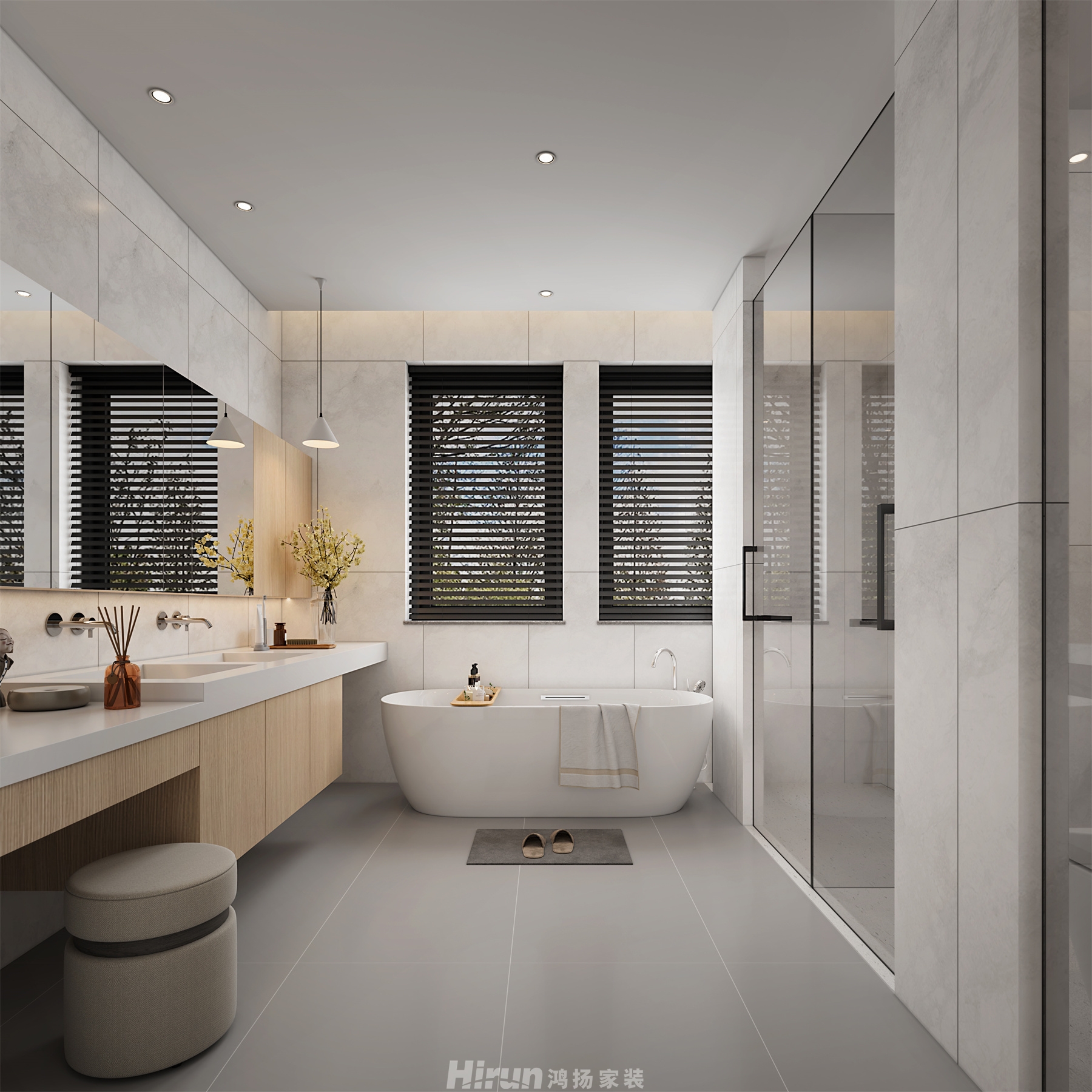 中糧北緯420㎡雅致現代別墅 裝修案例效果圖-5