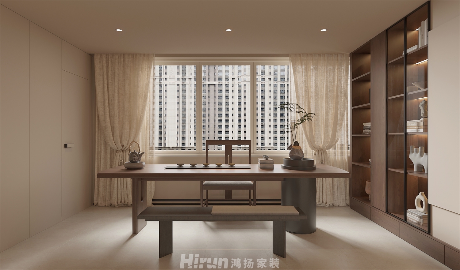 九峰拾號院200㎡復古風潮大平層 裝修案例效果圖-2