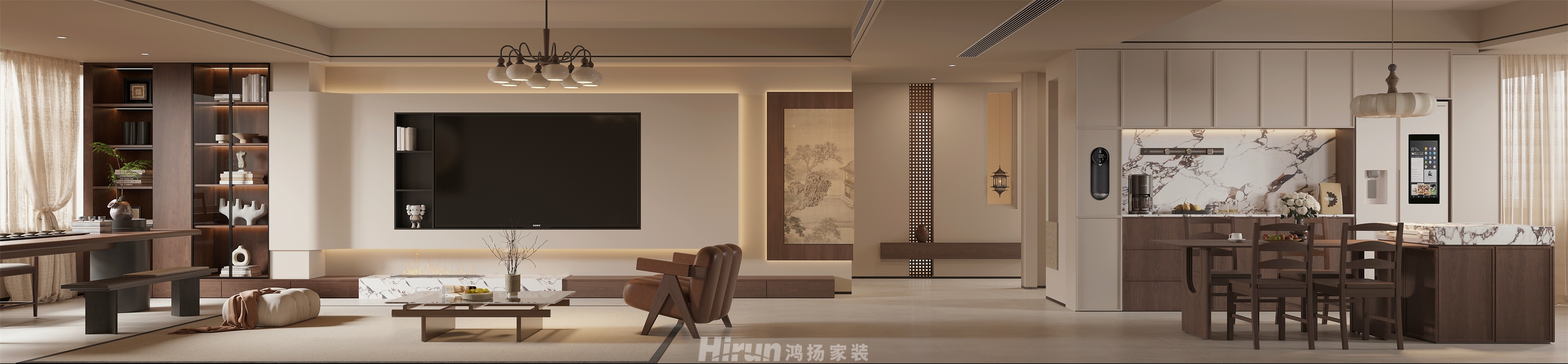 九峰拾號院200㎡復古風潮大平層 裝修案例效果圖-4