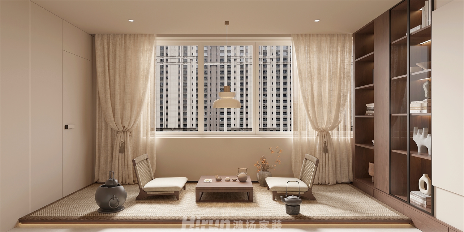 九峰拾號院200㎡復古風潮大平層 裝修案例效果圖-1