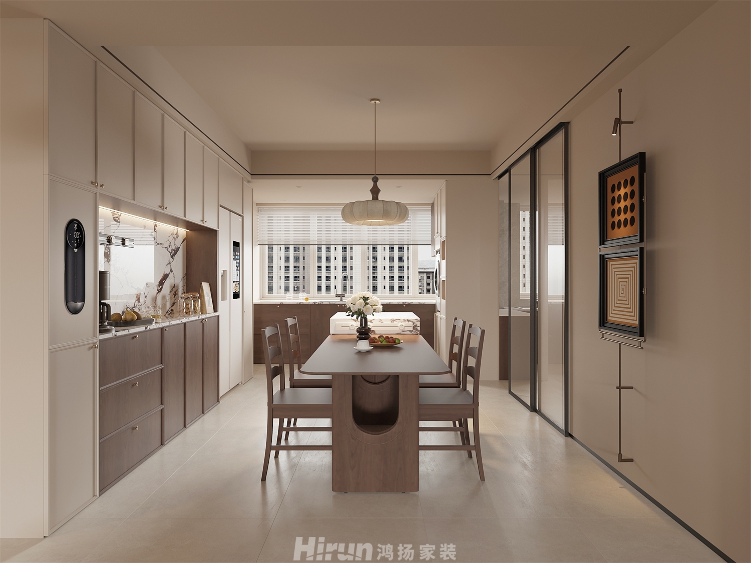 九峰拾號院200㎡復古風潮大平層 裝修案例效果圖-3