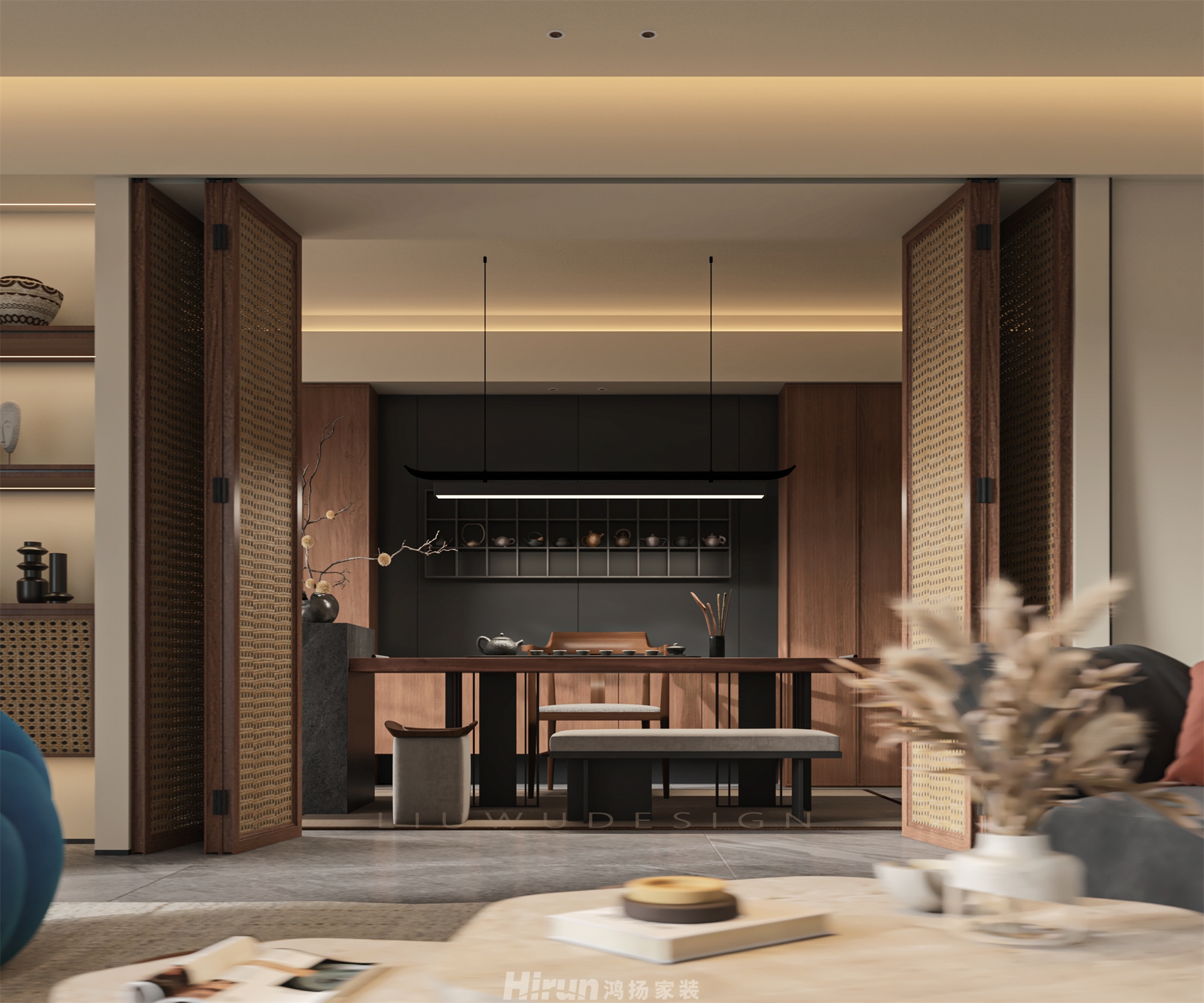 龍隱臺255㎡復古風潮別墅 裝修案例效果圖-8