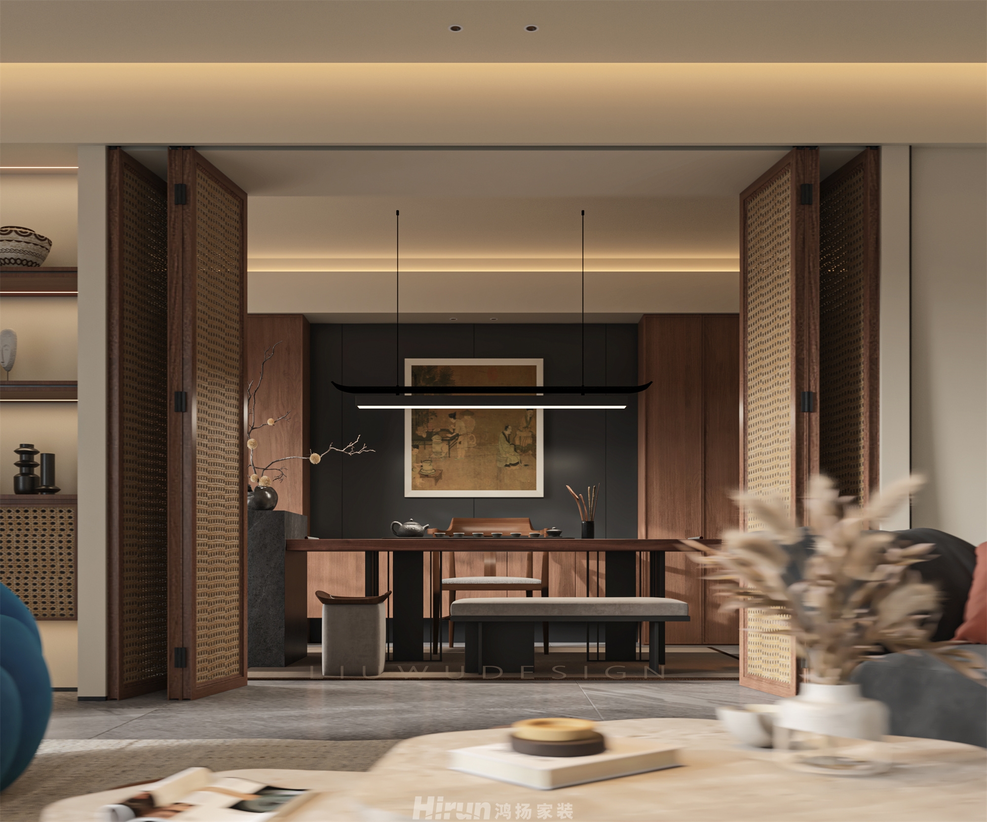 龍隱臺255㎡復古風潮別墅 裝修案例效果圖-11