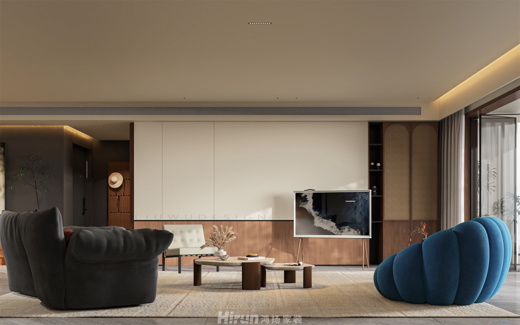 龍隱臺255㎡復古風潮別墅 裝修案例效果圖-5