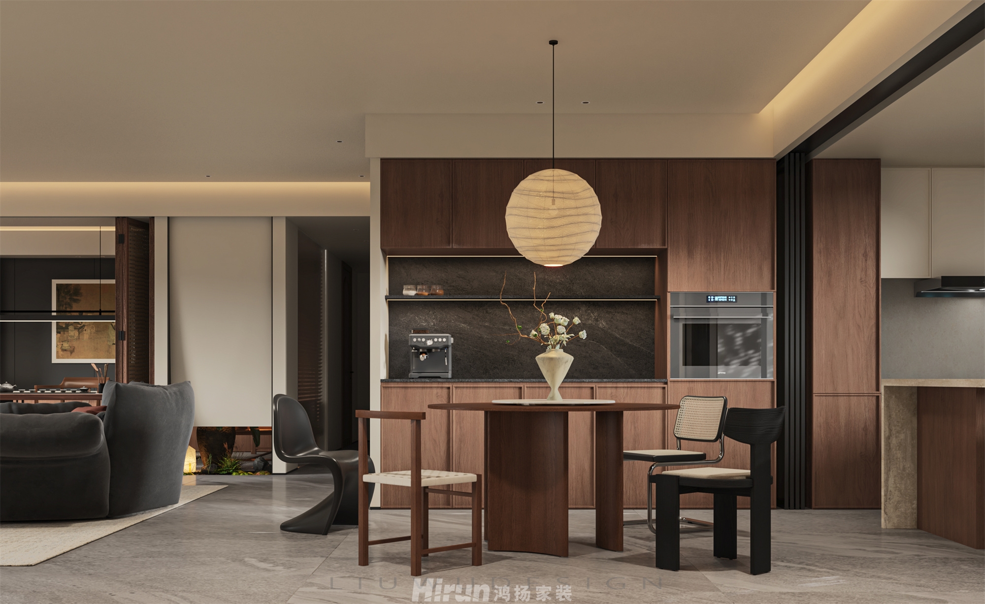 龍隱臺255㎡復古風潮別墅 裝修案例效果圖-7