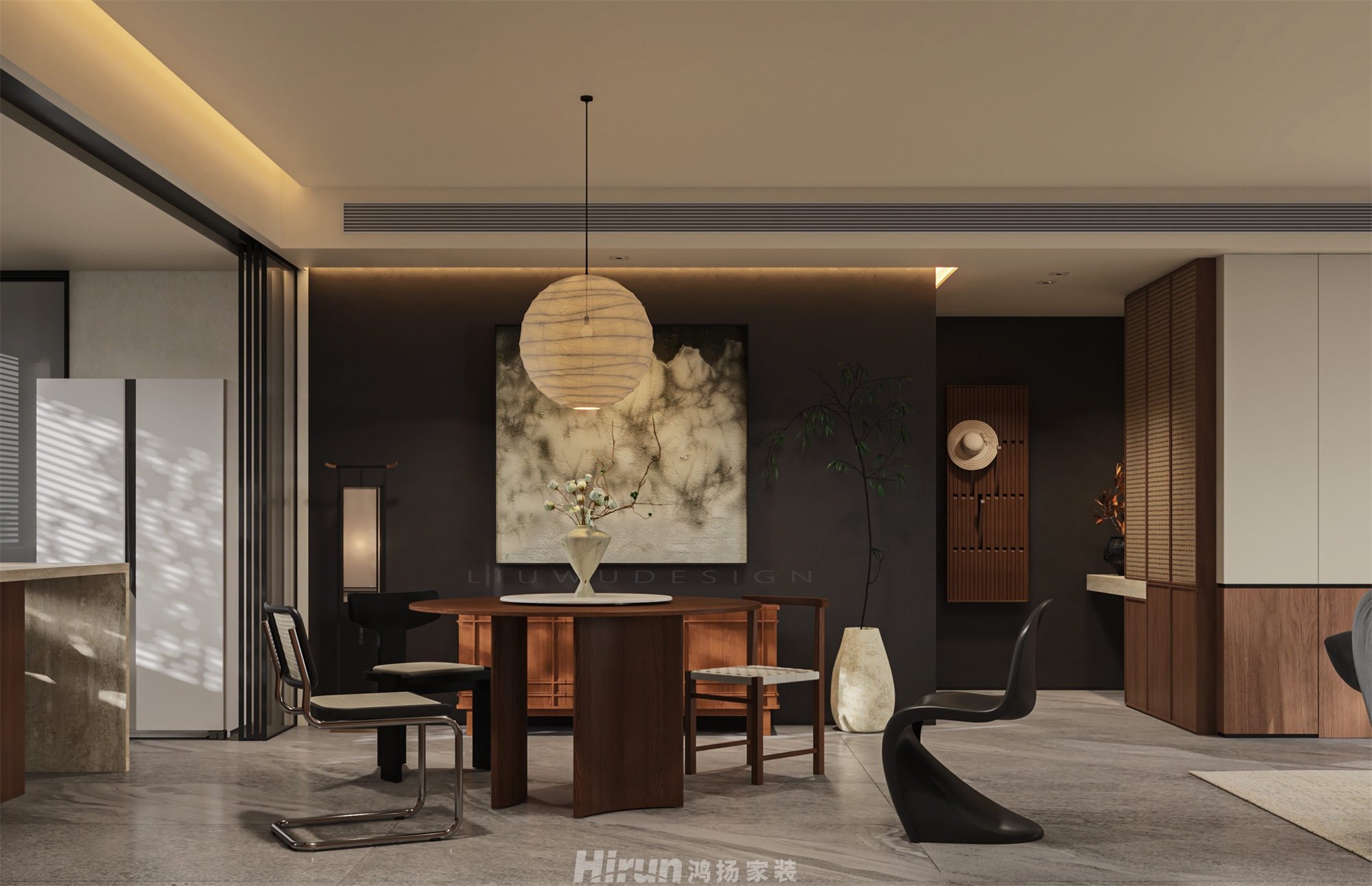 龍隱臺255㎡復古風潮別墅 裝修案例效果圖-3