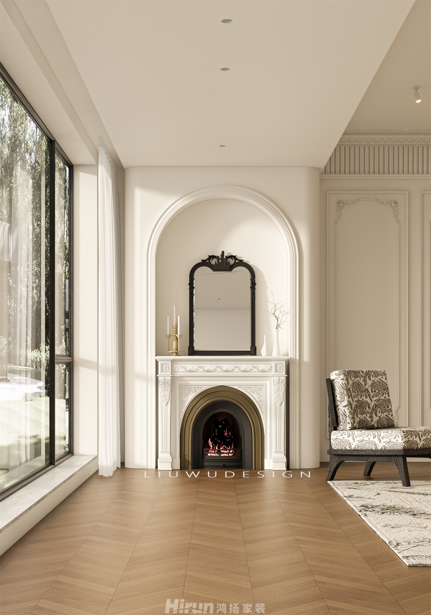 龍隱臺450㎡復古風潮別墅 裝修案例效果圖-7