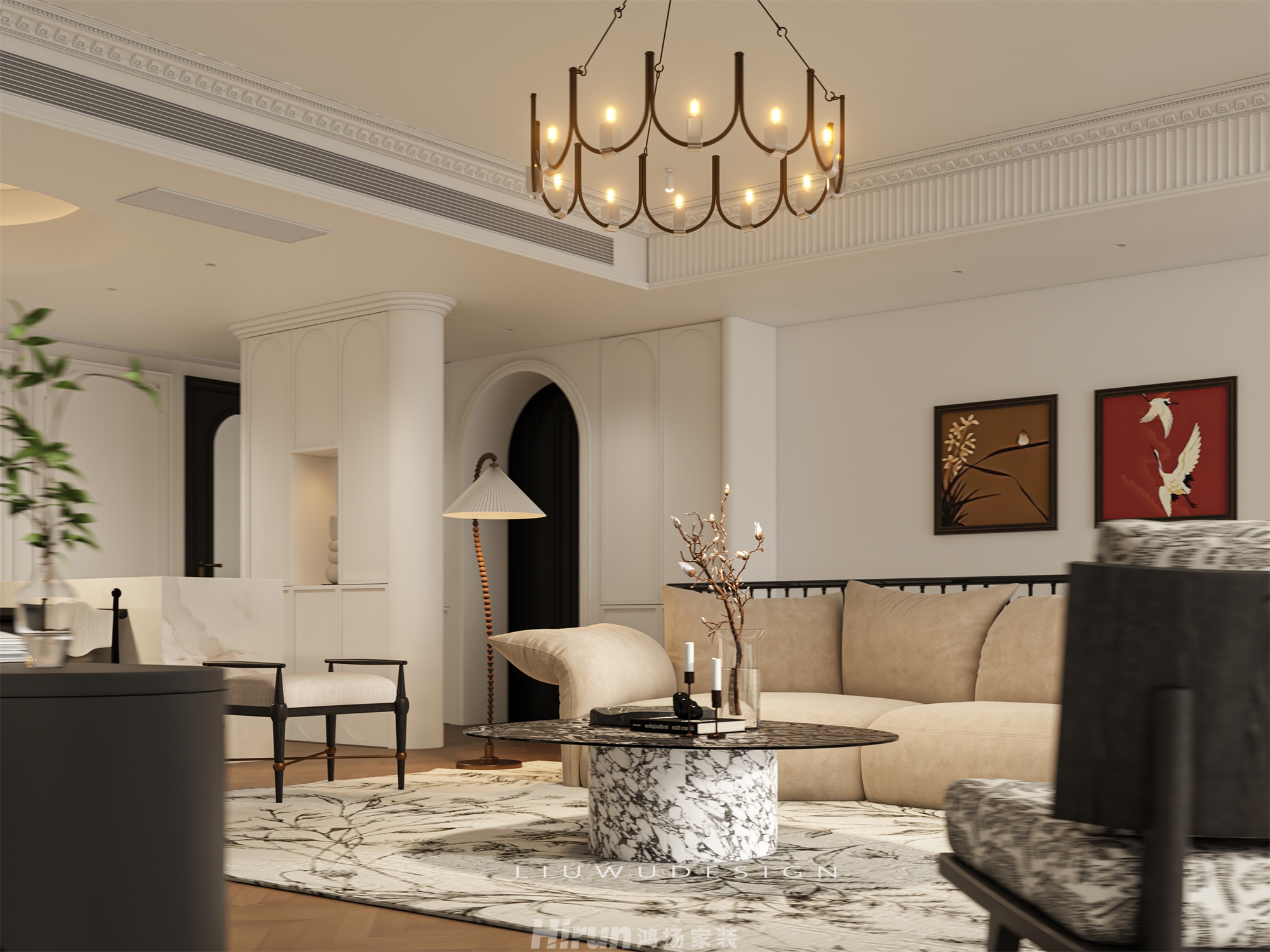 龍隱臺450㎡復古風潮別墅 裝修案例效果圖-12