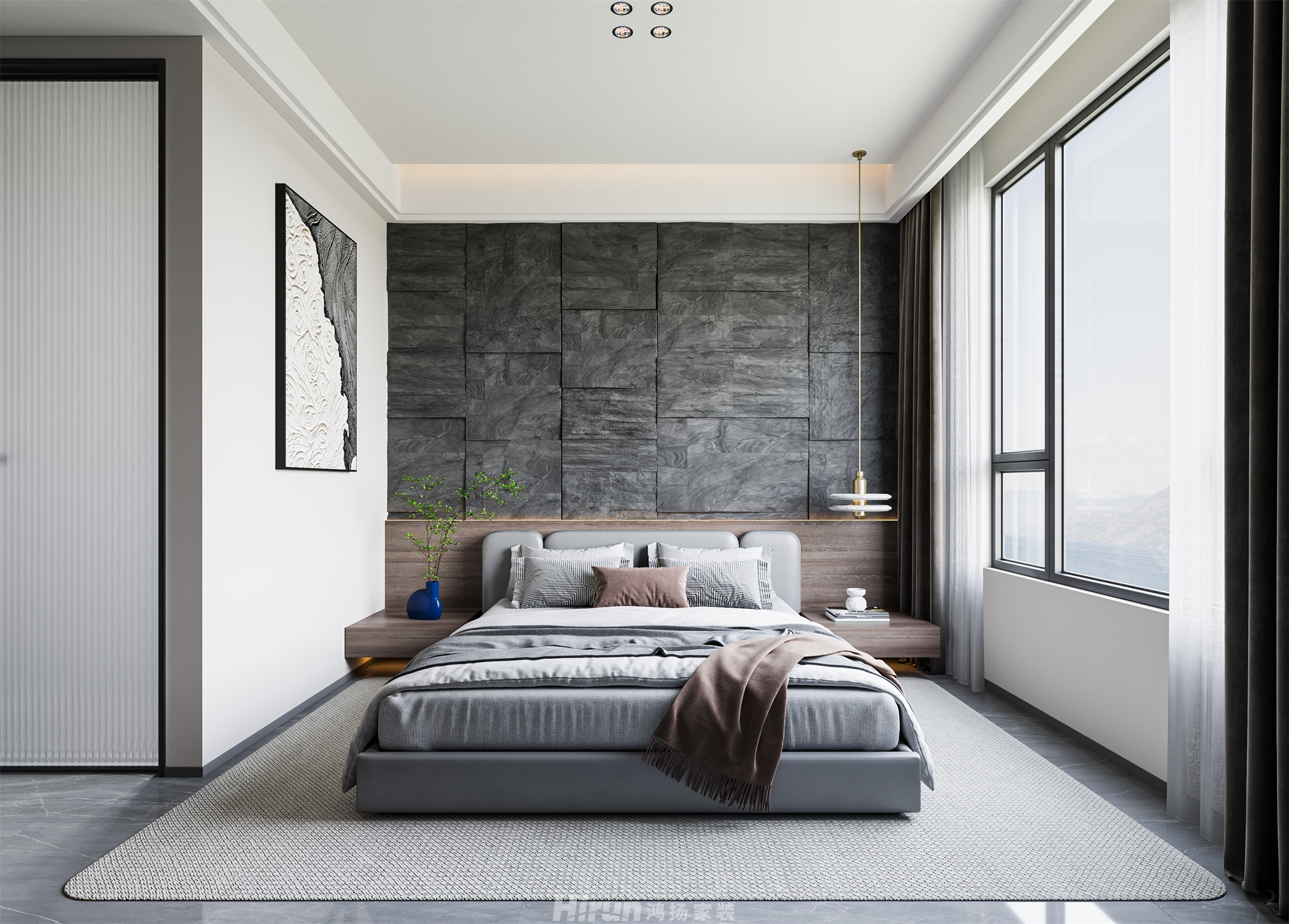 建發央著120㎡雅致現代三居室 裝修案例效果圖-4