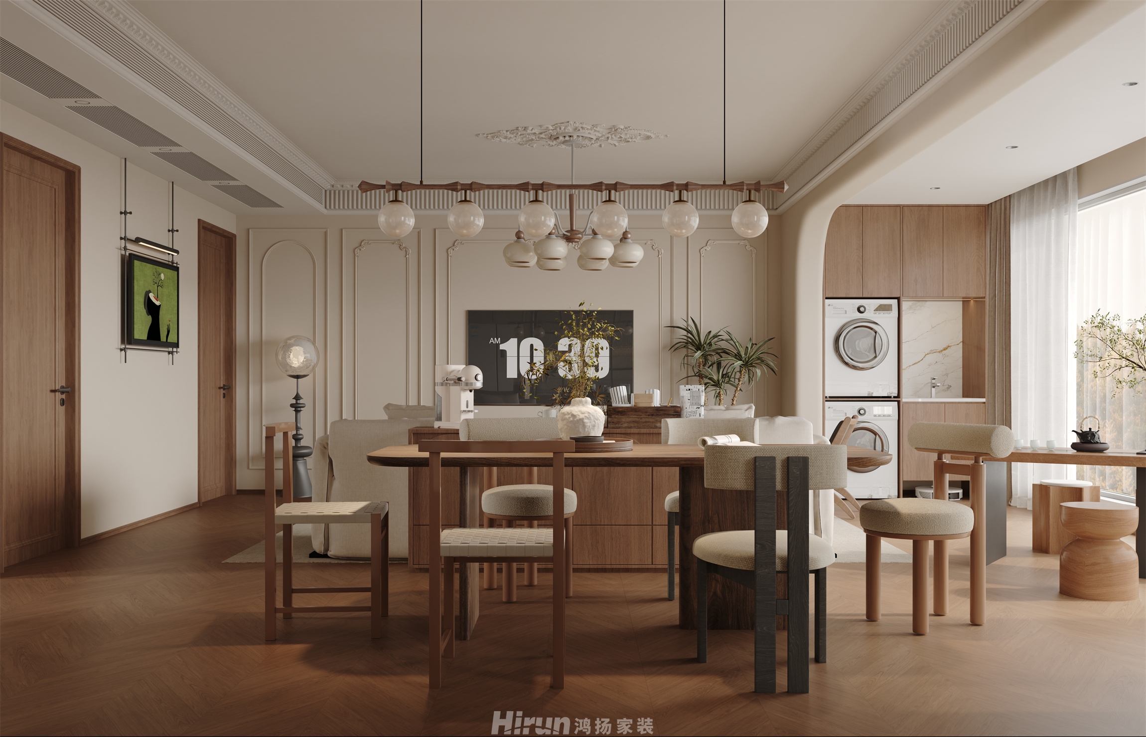 木蓮世家120㎡輕歐簡美四居室 裝修案例效果圖-5