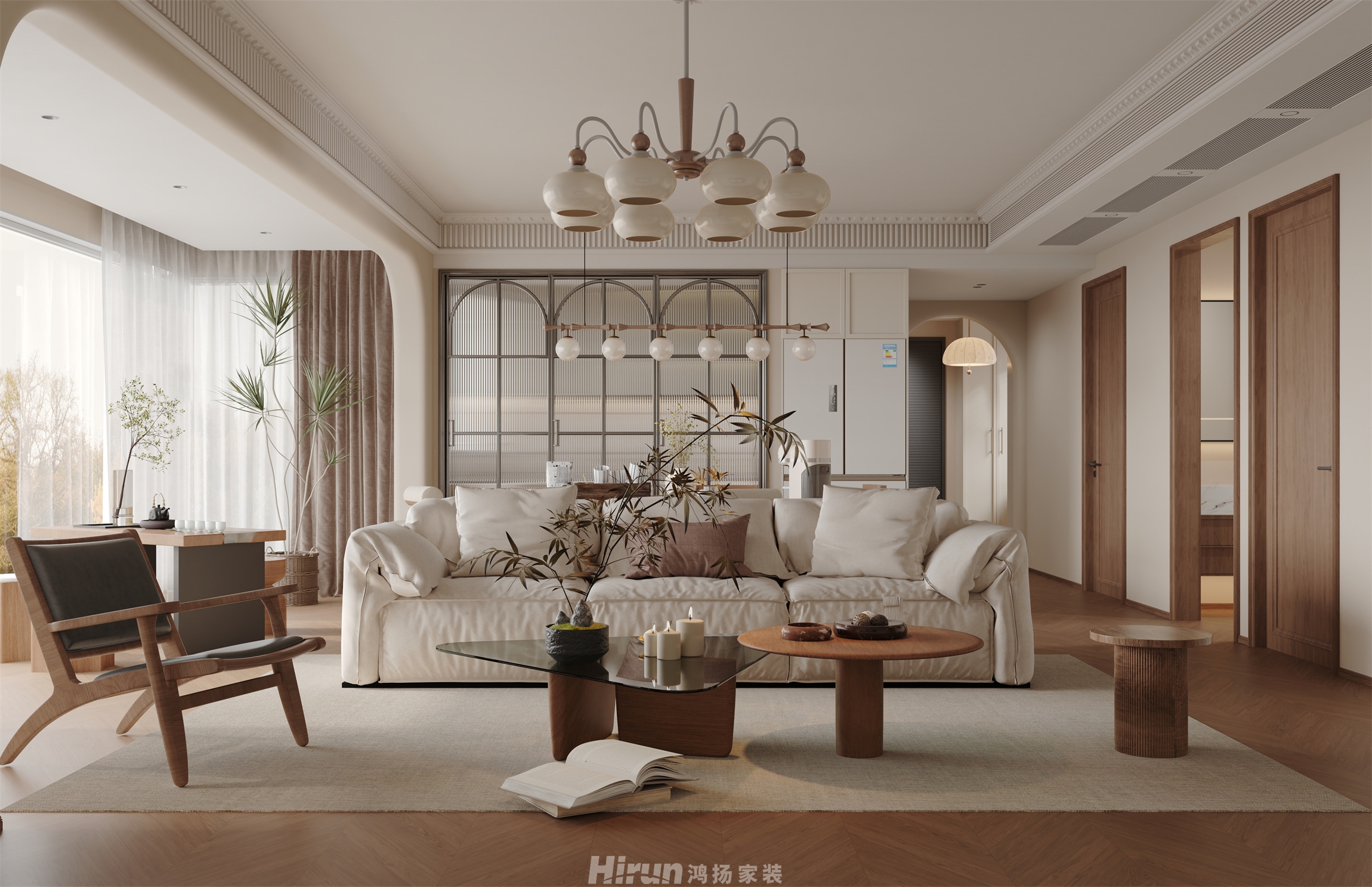 木蓮世家120㎡輕歐簡美四居室 裝修案例效果圖-7