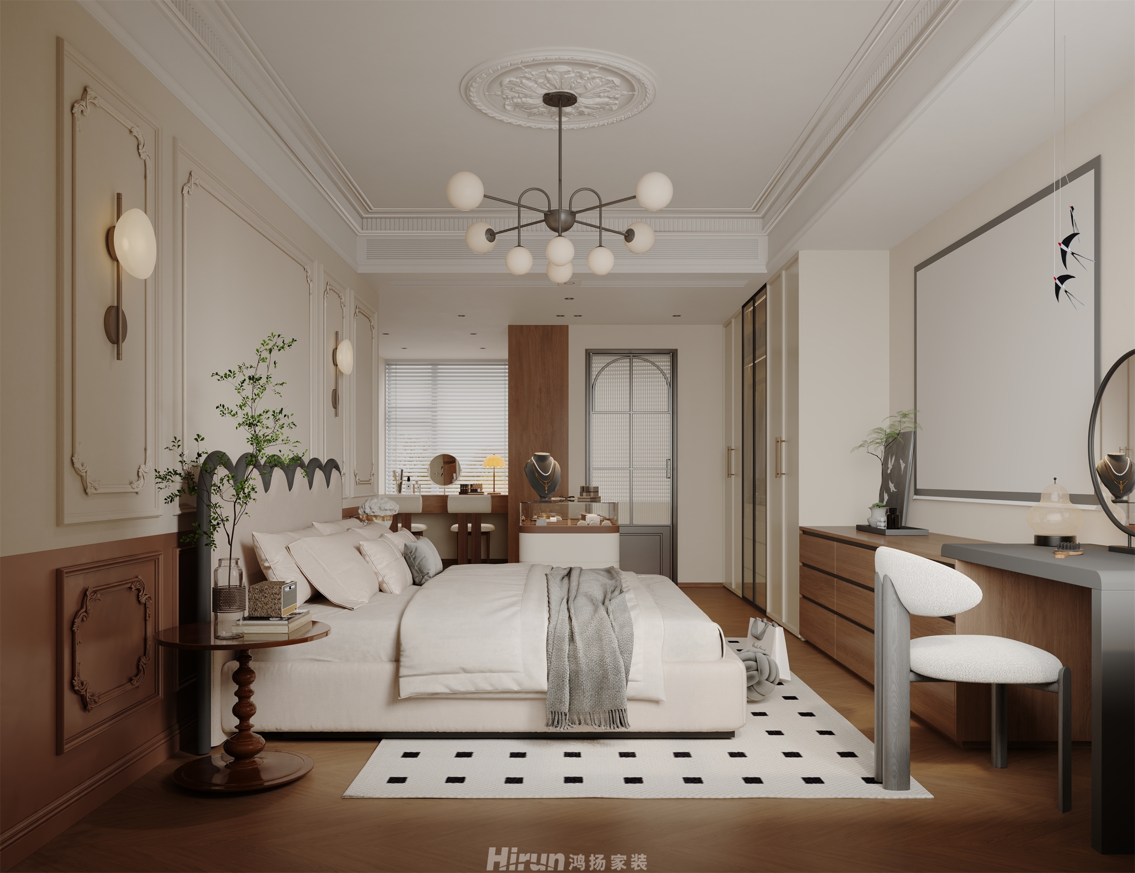 木蓮世家120㎡輕歐簡美四居室 裝修案例效果圖-9