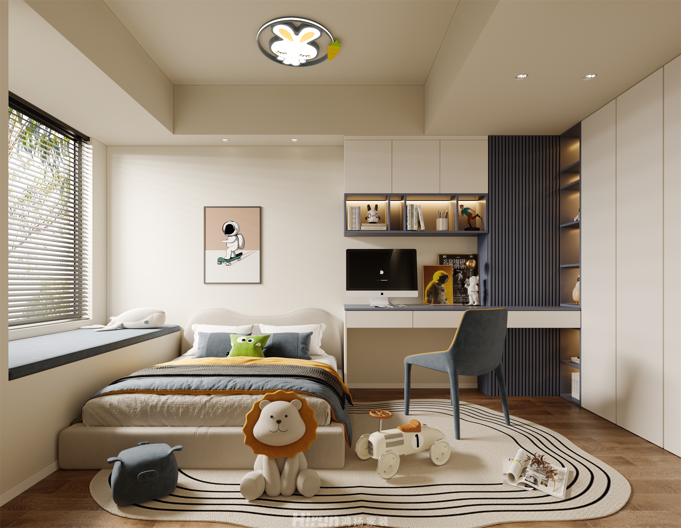 南益名仕豪庭120㎡優(yōu)雅繽紛三居室 裝修案例效果圖-7