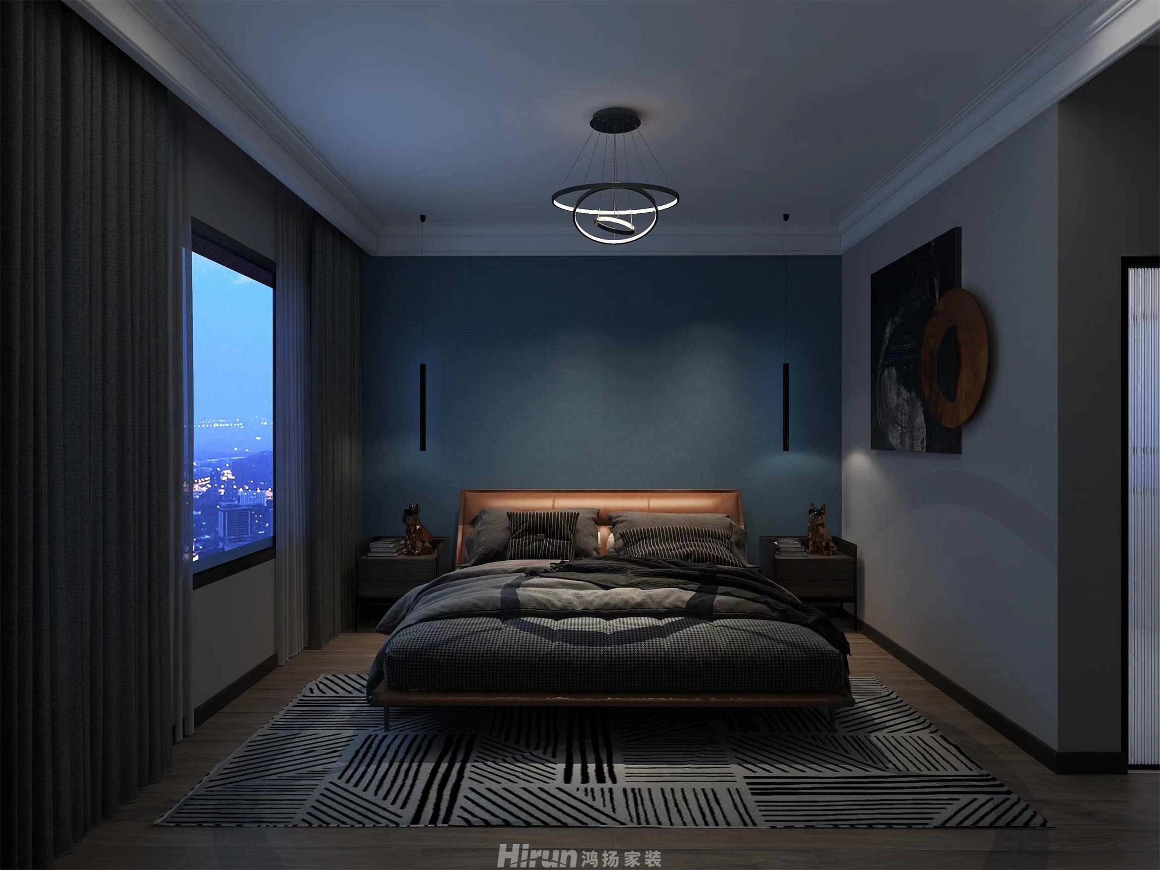 香頌里120㎡雅致現代三居室 裝修案例效果圖-5