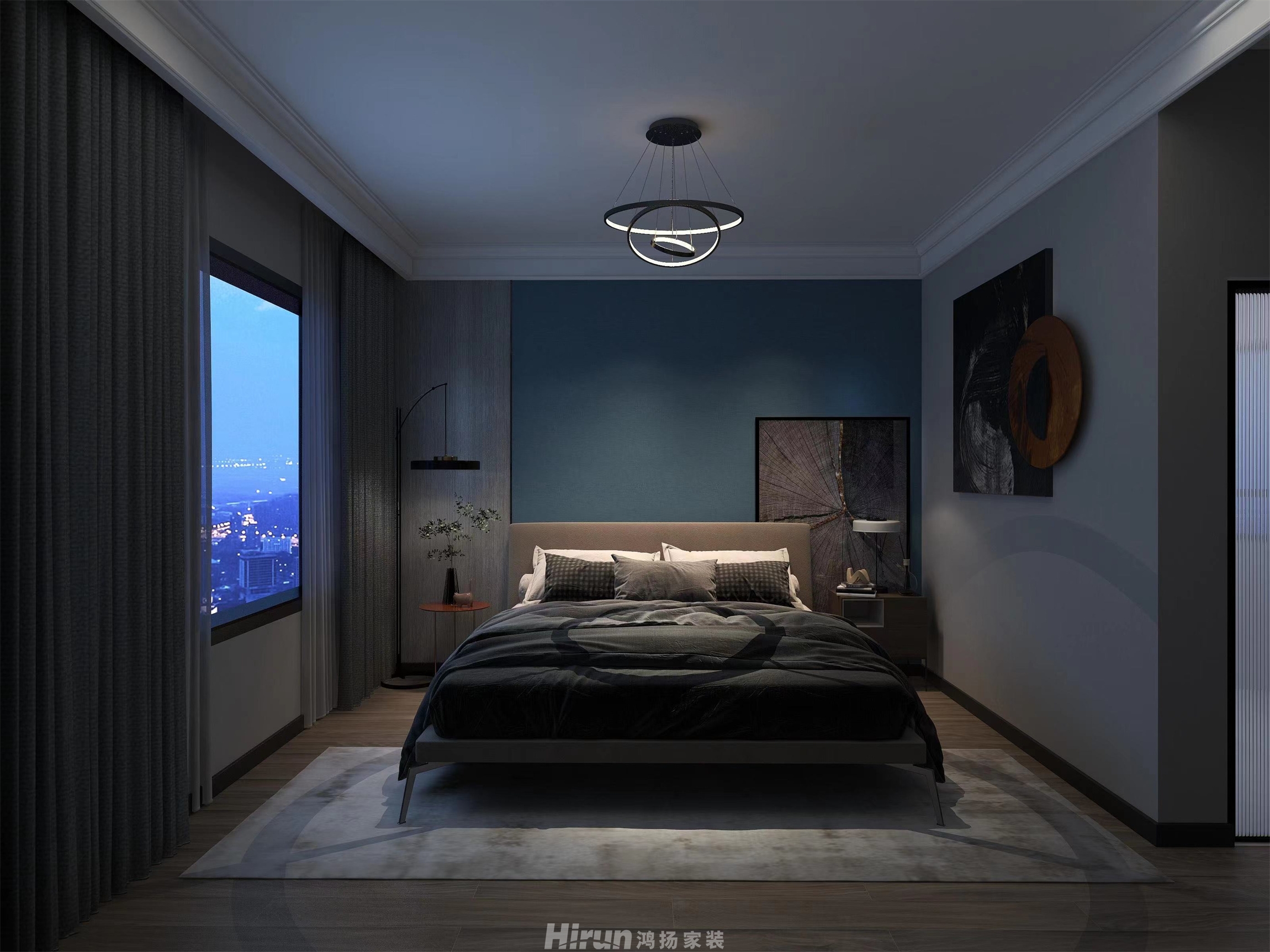 香頌里120㎡雅致現代三居室 裝修案例效果圖-5