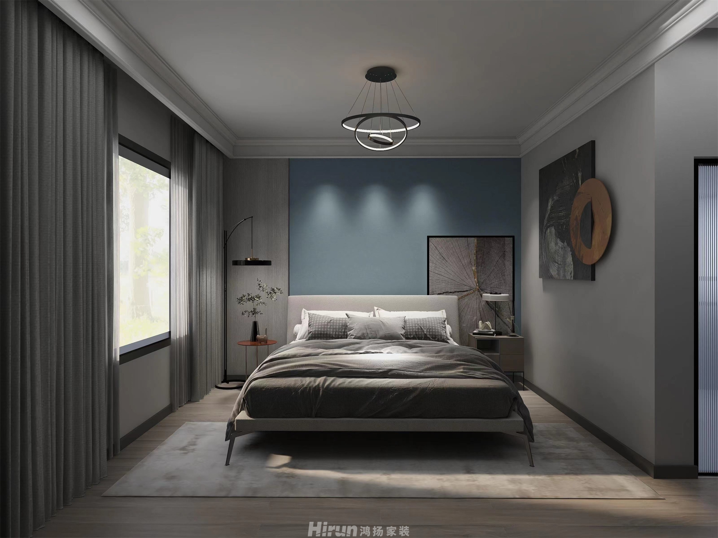 香頌里120㎡雅致現代三居室 裝修案例效果圖-4