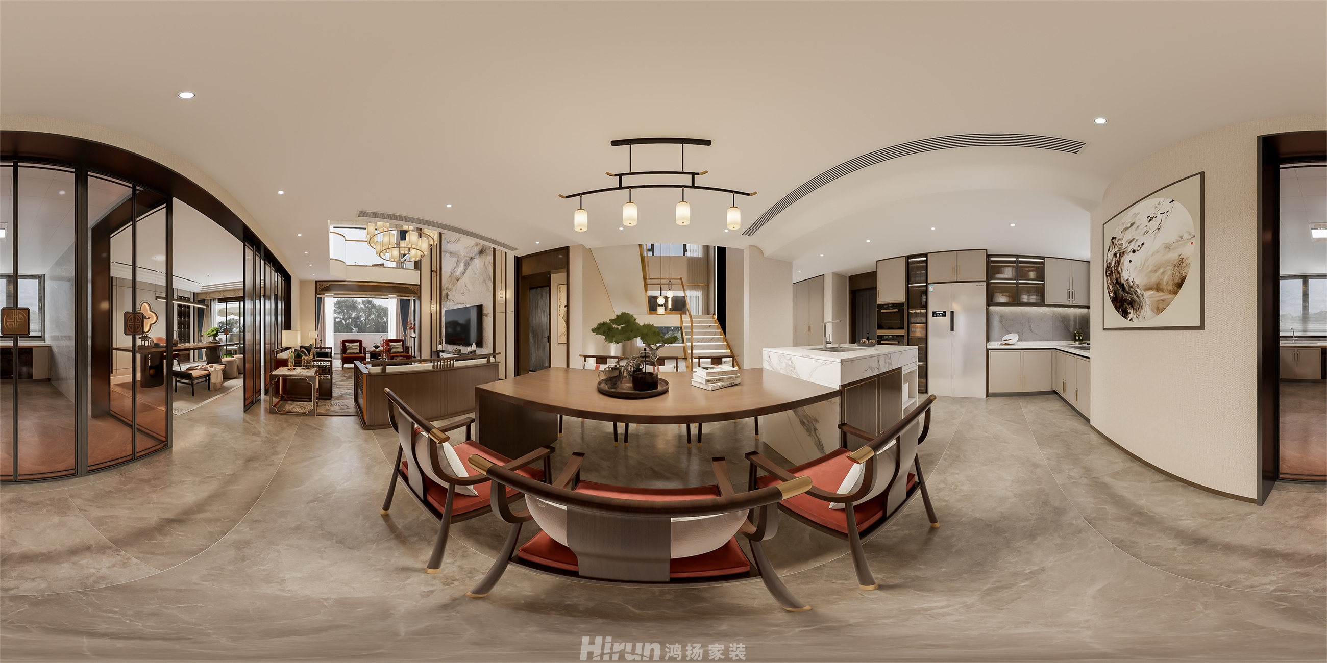 寶能公館220㎡復(fù)合寫意復(fù)式 裝修案例效果圖-4