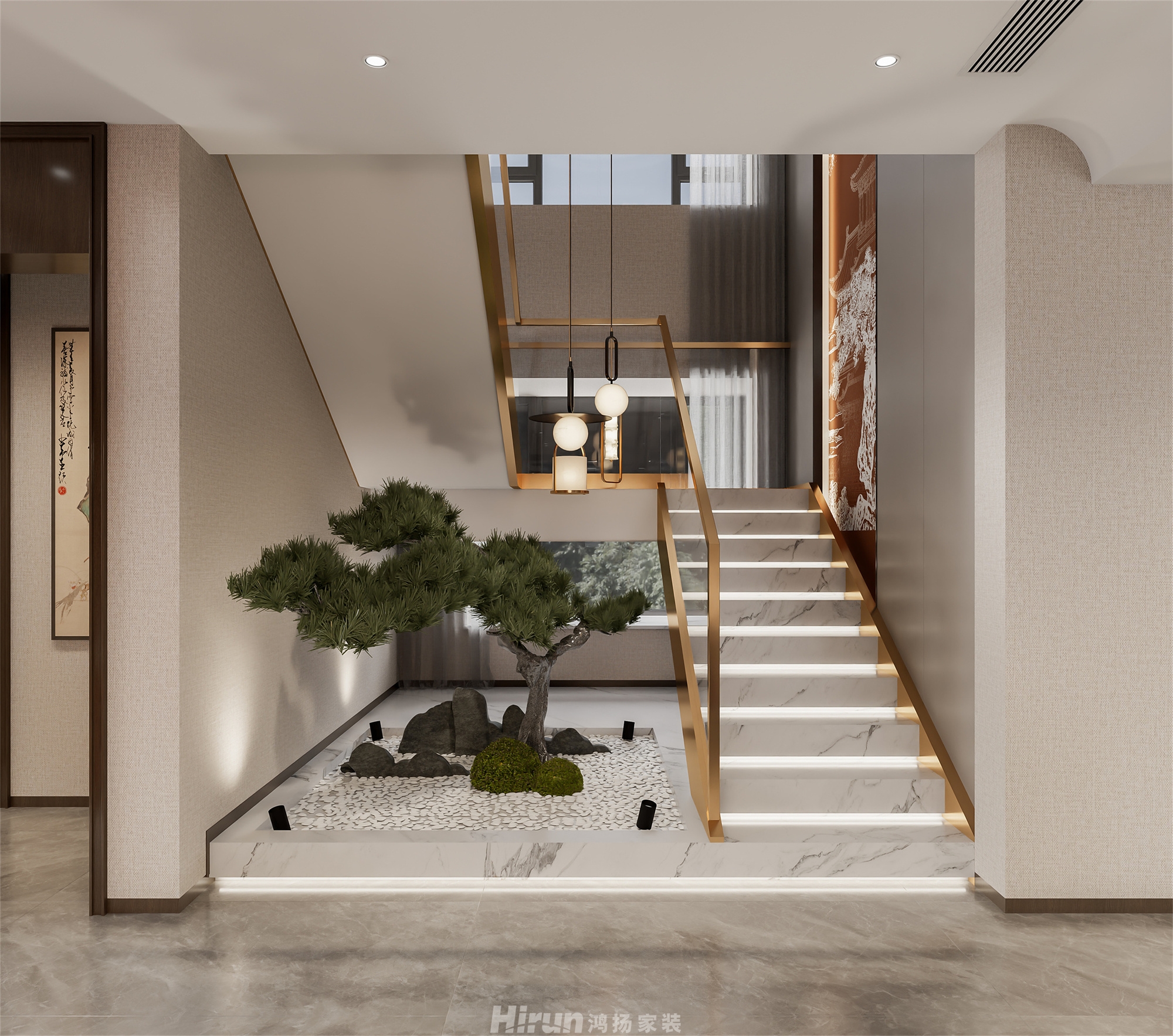 寶能公館220㎡復(fù)合寫意復(fù)式 裝修案例效果圖-17