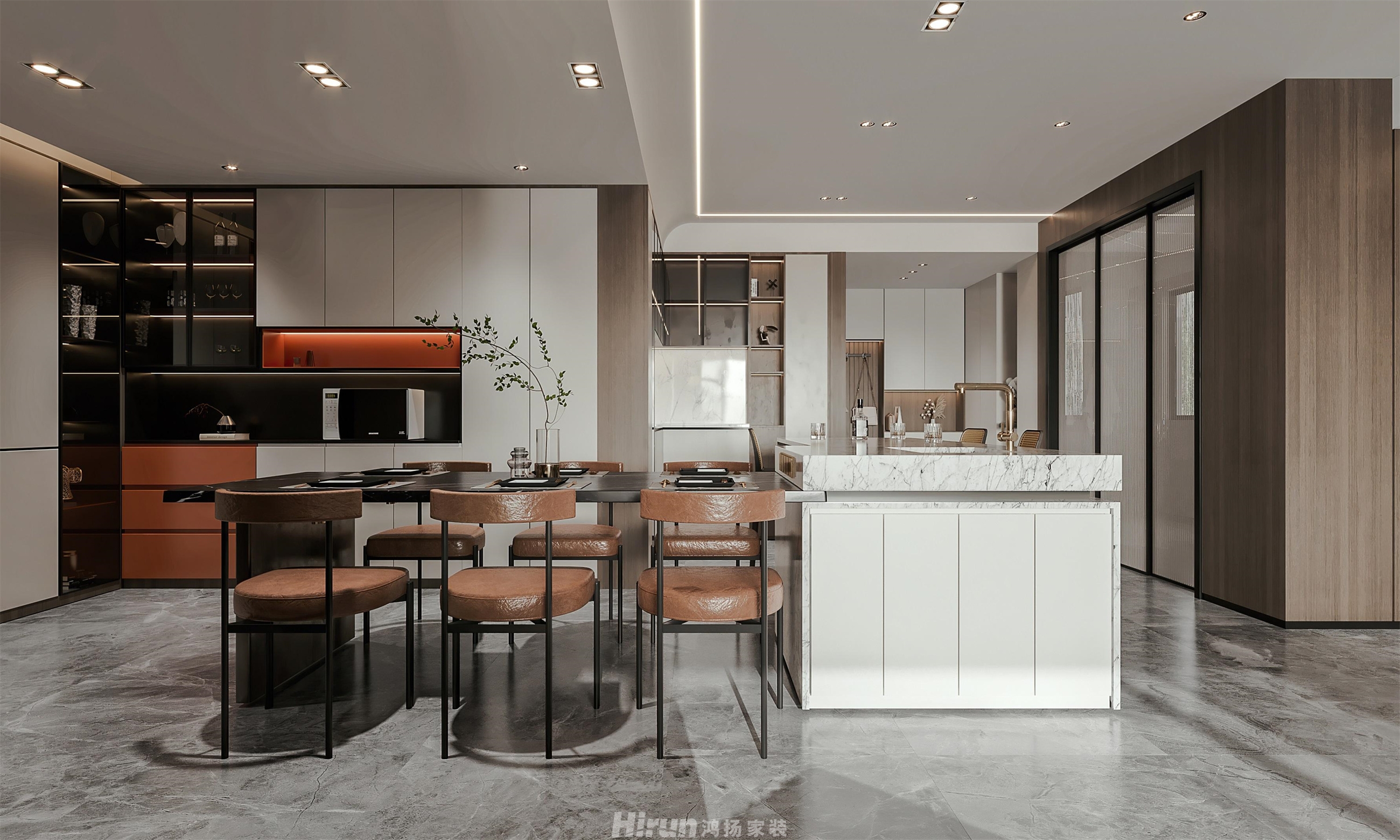 東城里160㎡雅致現代四居室 裝修案例效果圖-1