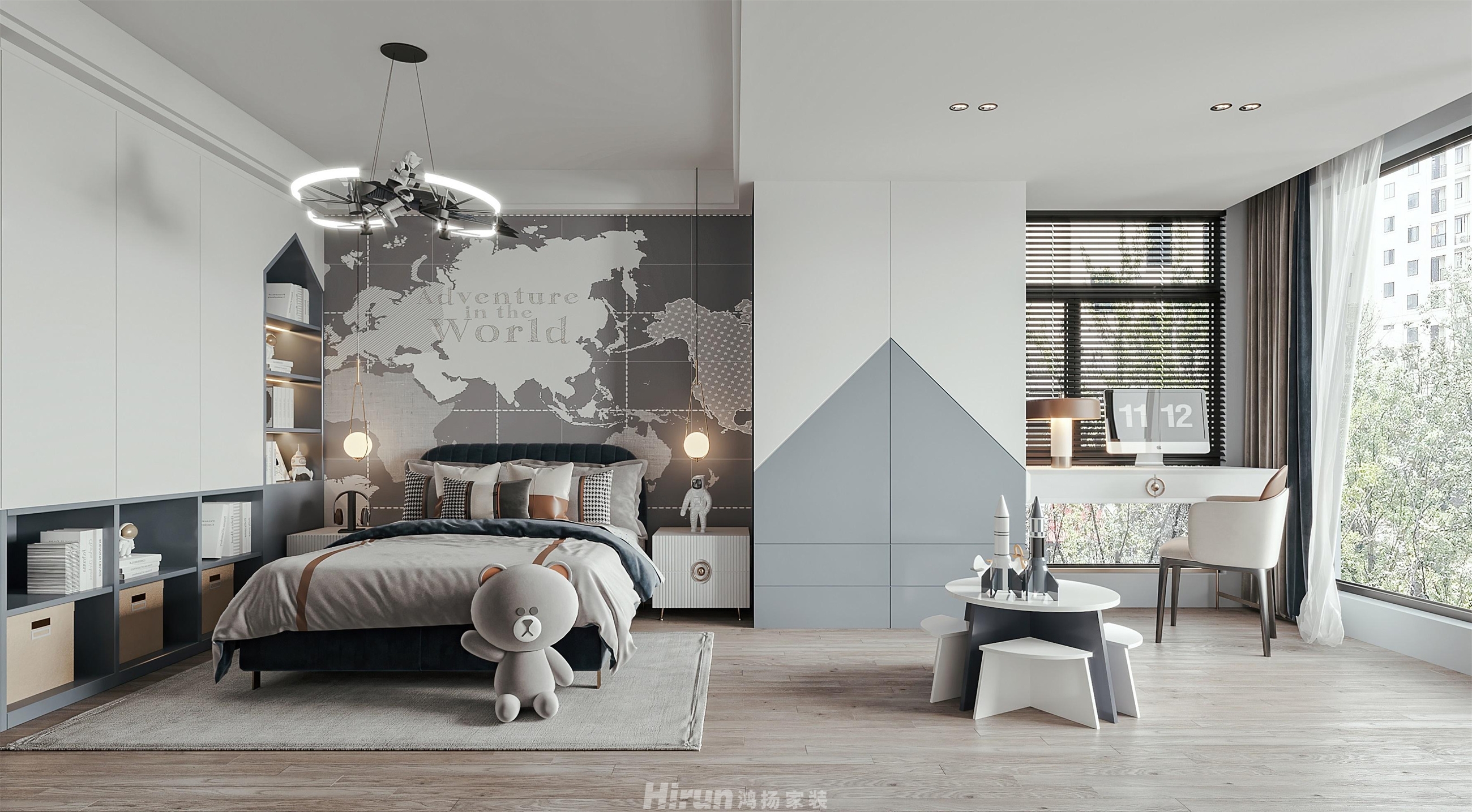 東城里160㎡雅致現代四居室 裝修案例效果圖-3