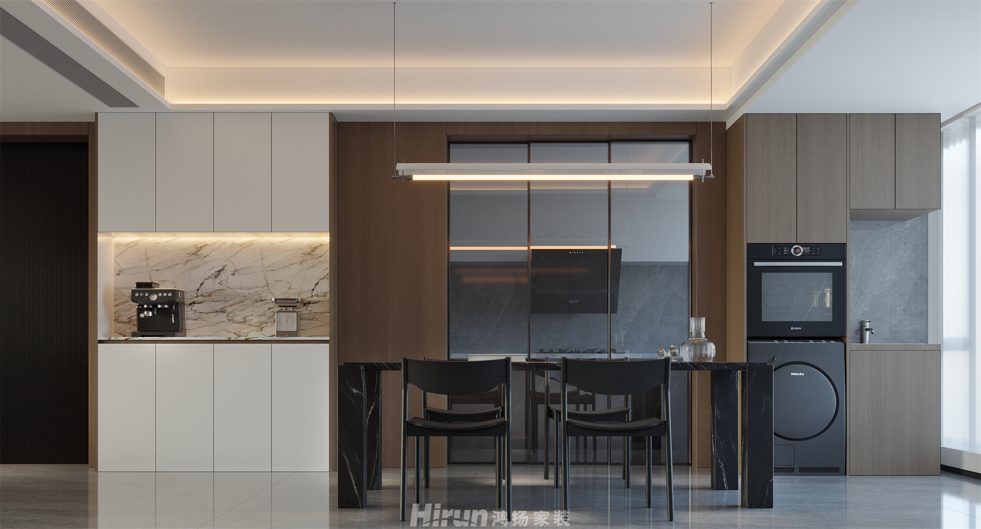 保利天匯168㎡意境東方四居室 裝修案例效果圖-3