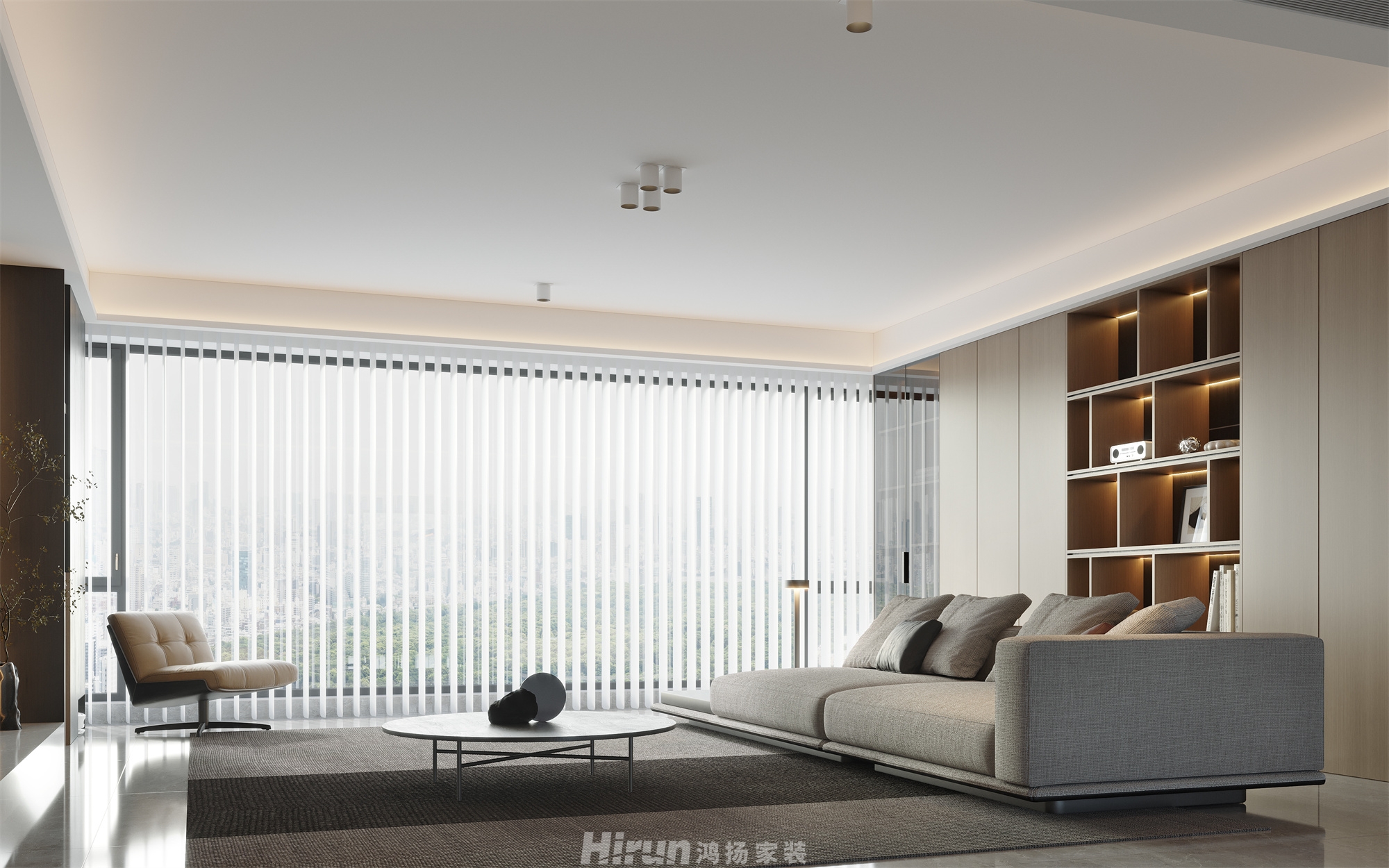 保利天匯168㎡意境東方四居室 裝修案例效果圖-5