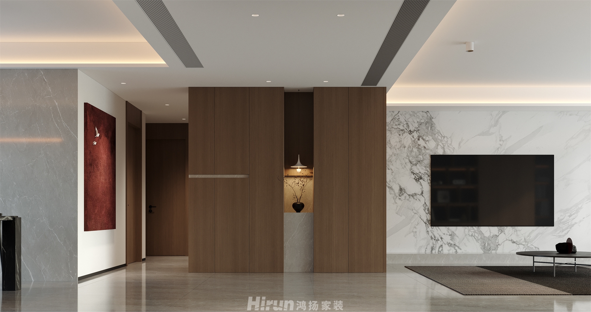 保利天匯168㎡意境東方四居室 裝修案例效果圖-4