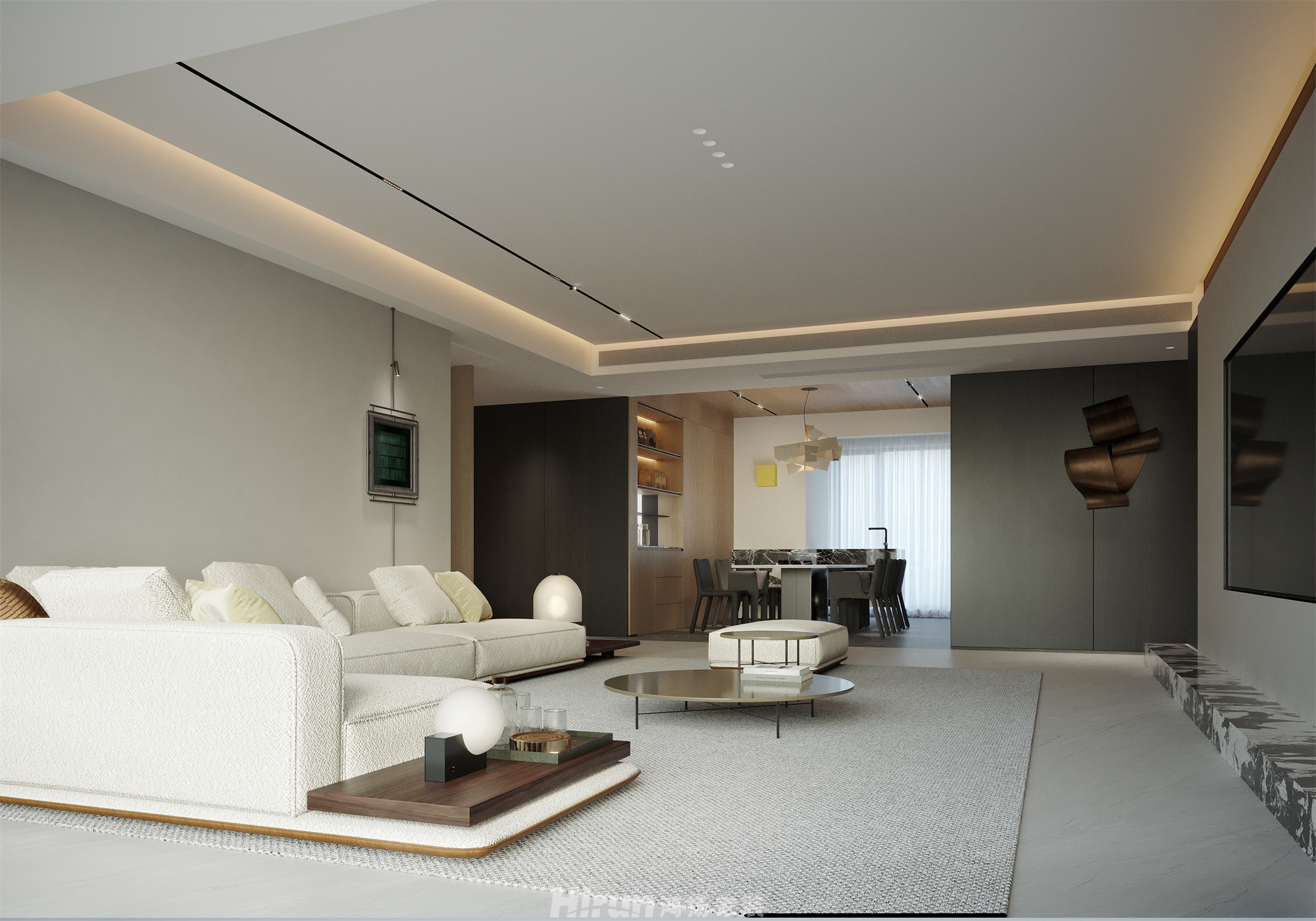 湘府和園218㎡雅致現(xiàn)代大平層 裝修案例效果圖-11