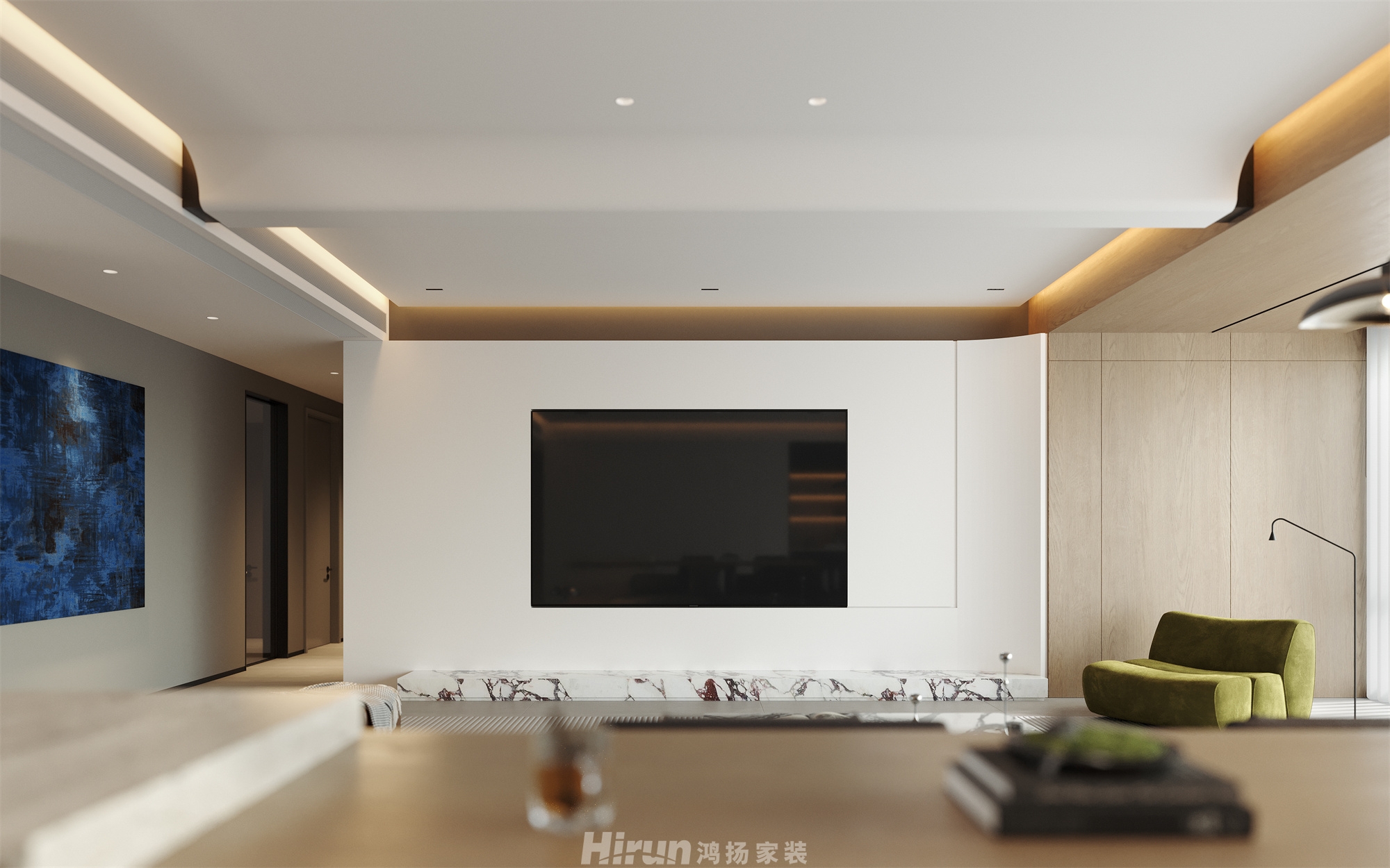 洋湖映243㎡雅致現(xiàn)代大平層 裝修案例效果圖-3