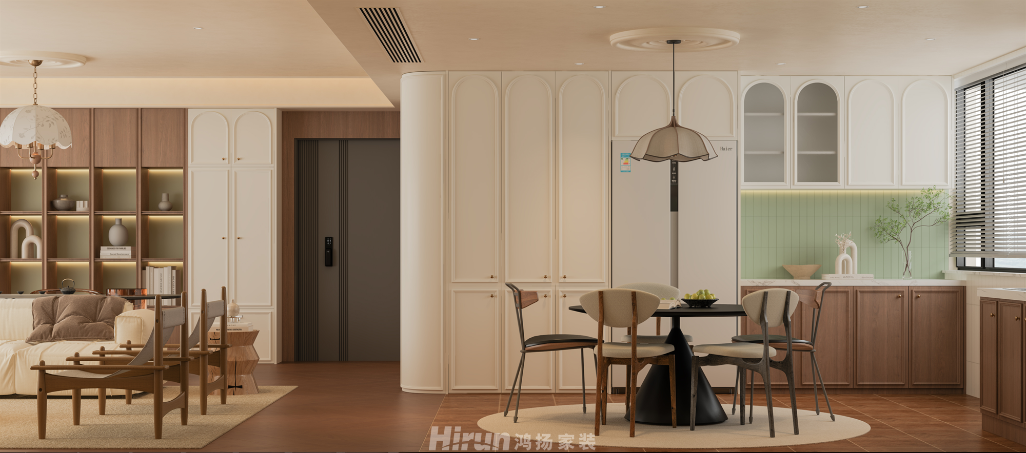 銀港國(guó)際142㎡復(fù)古風(fēng)潮四居室 裝修案例效果圖-4