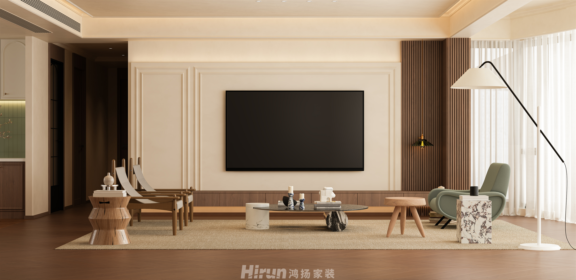 銀港國(guó)際142㎡復(fù)古風(fēng)潮四居室 裝修案例效果圖-5