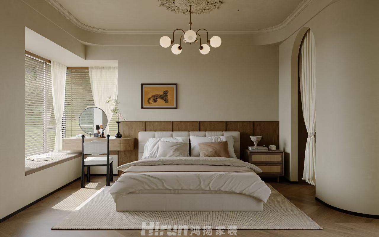 湘江天地168㎡復古風潮四居室 裝修案例效果圖-7