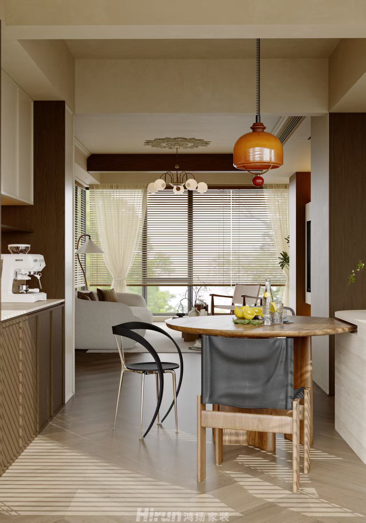 湘江天地168㎡復古風潮四居室 裝修案例效果圖-6