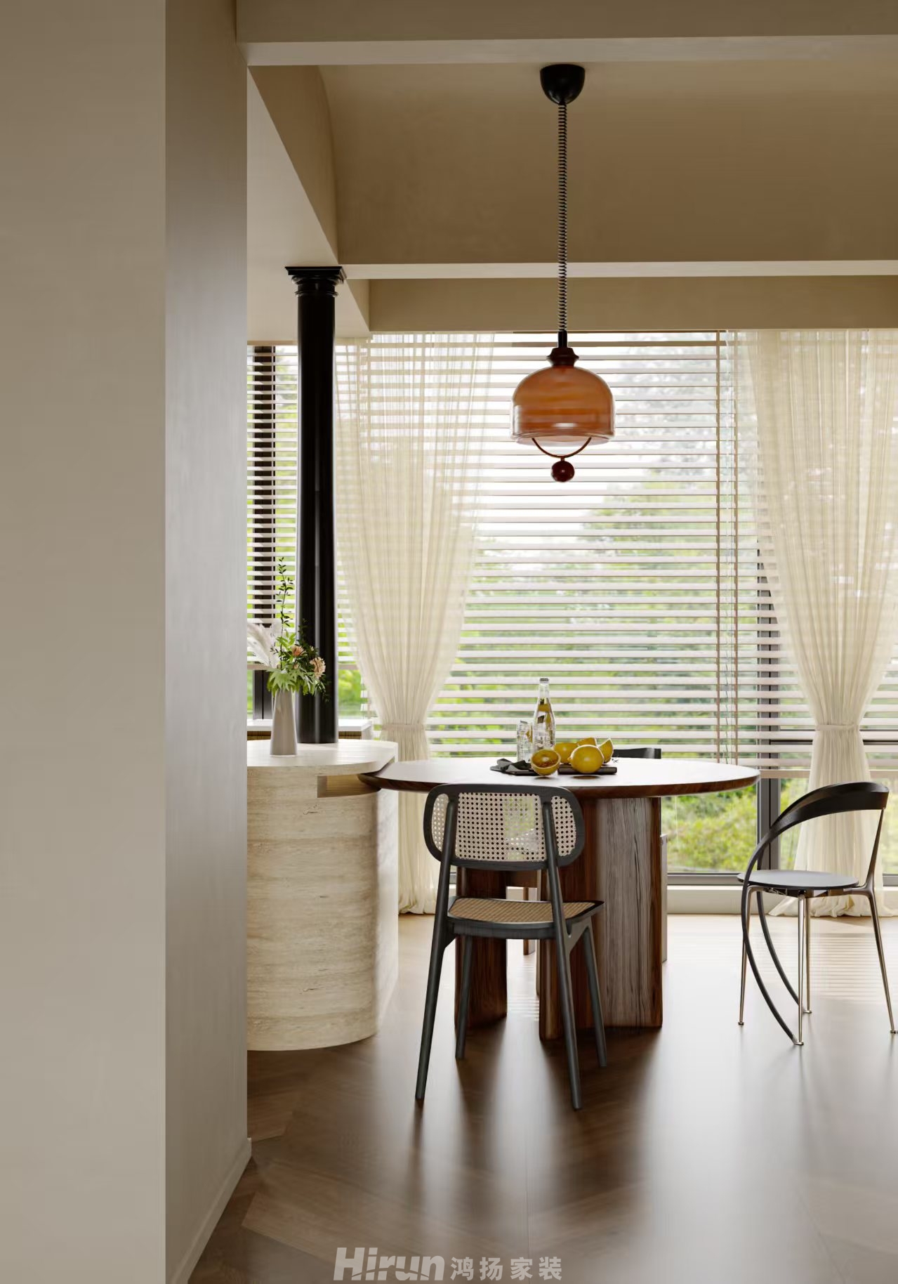 湘江天地168㎡復古風潮四居室 裝修案例效果圖-5