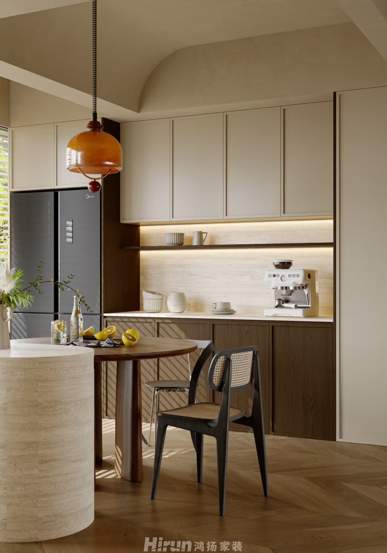 湘江天地168㎡復古風潮四居室 裝修案例效果圖-4