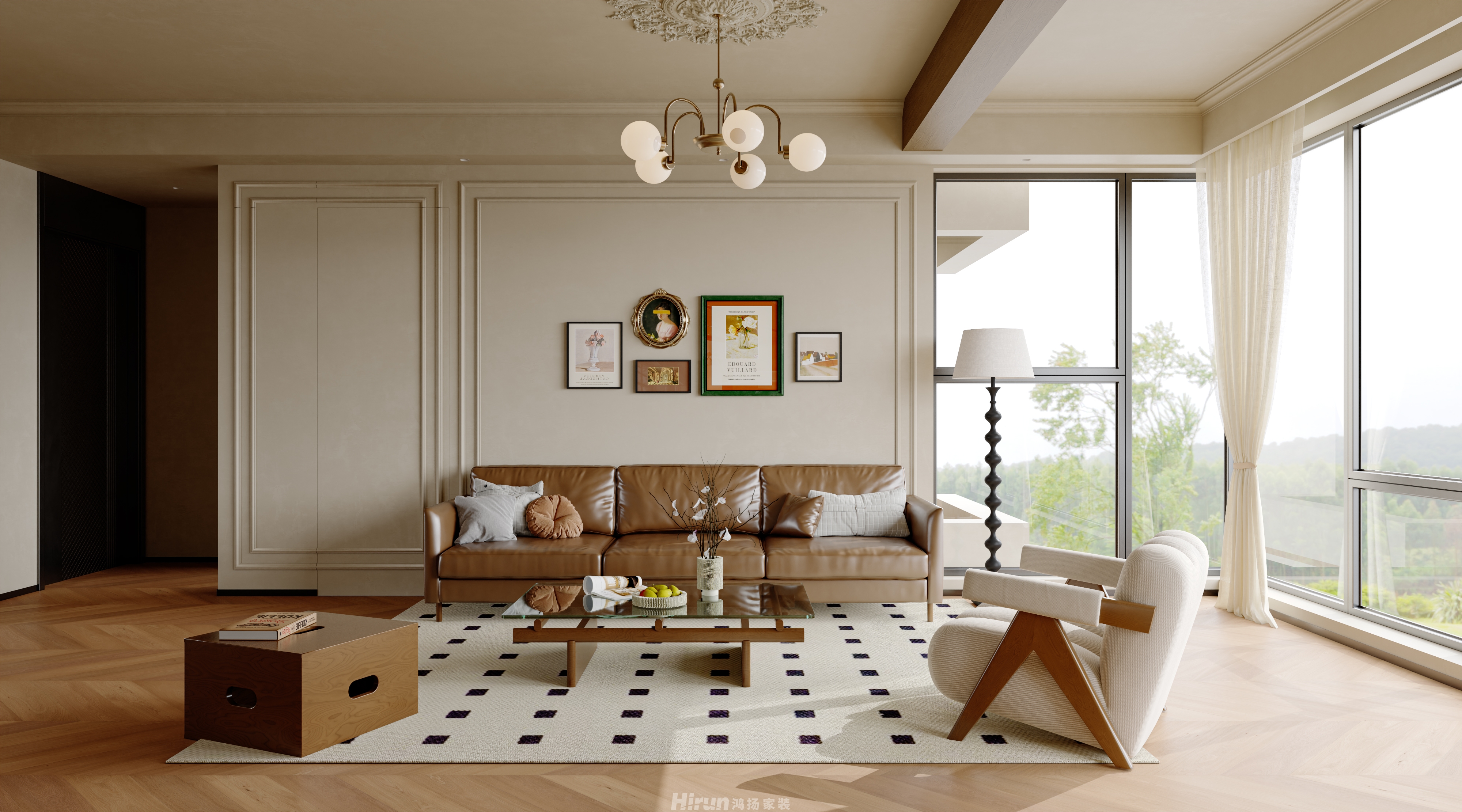 湘江天地168㎡復古風潮四居室 裝修案例效果圖-11