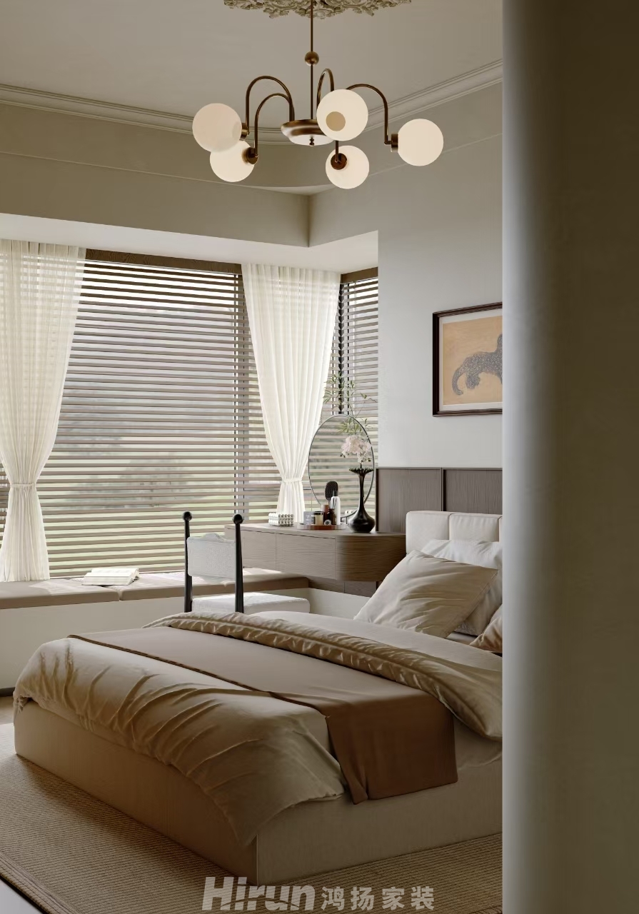 湘江天地168㎡復古風潮四居室 裝修案例效果圖-10