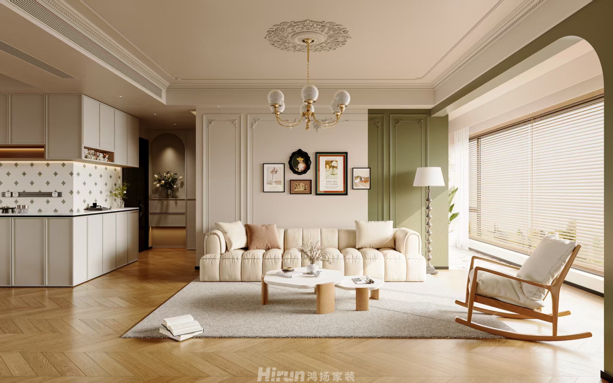 湘府和園146㎡復古風潮四居室 裝修案例效果圖-7