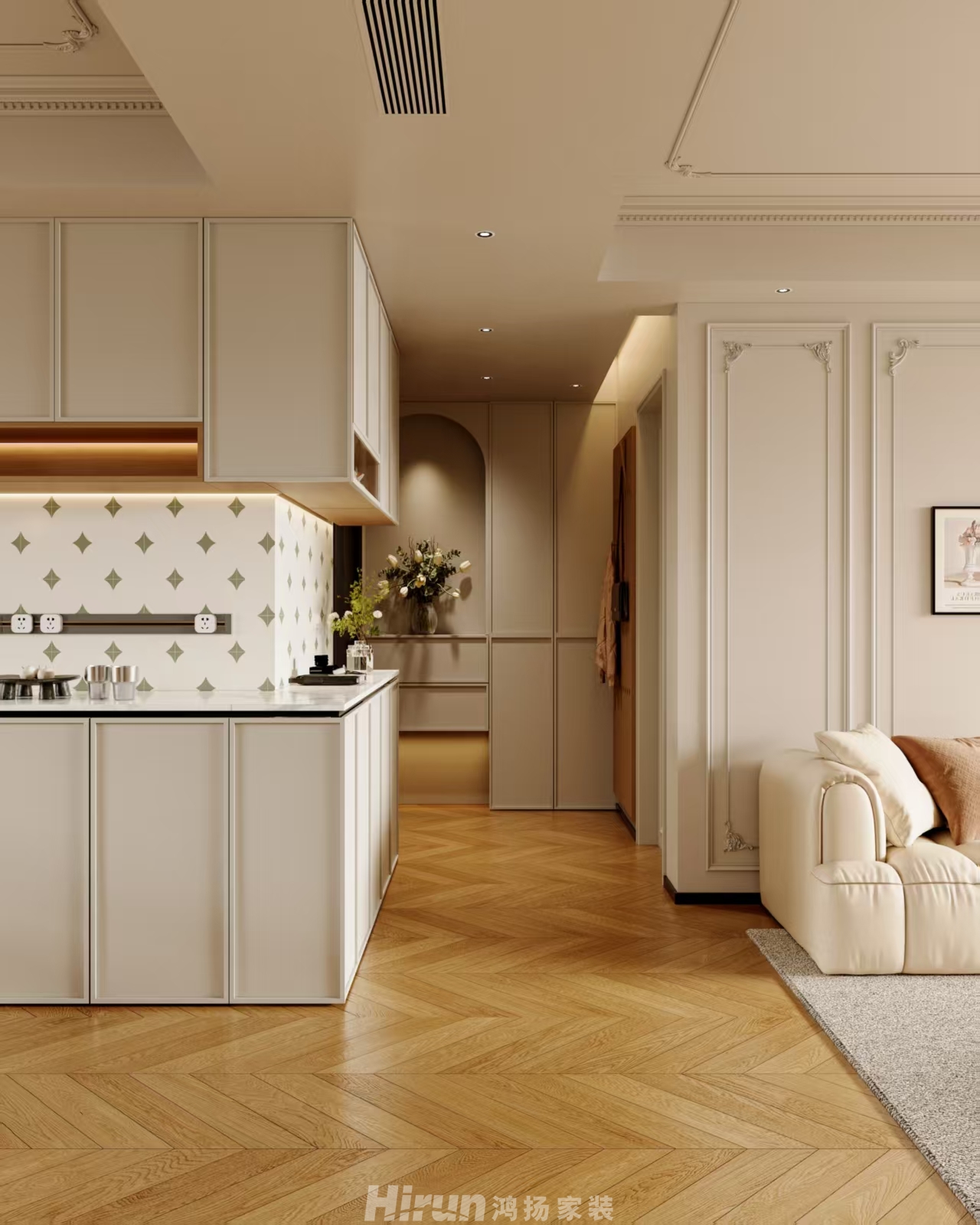 湘府和園146㎡復古風潮四居室 裝修案例效果圖-4