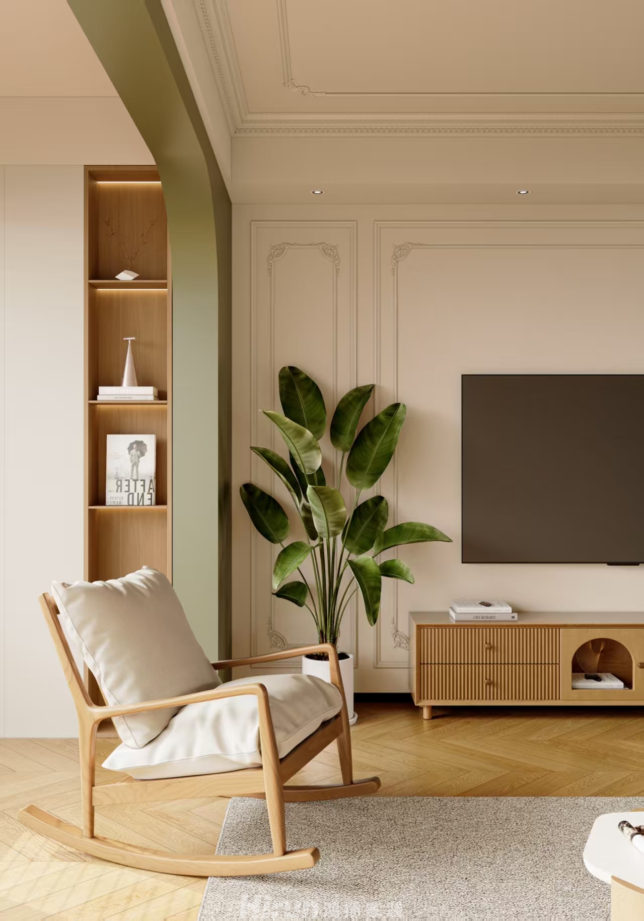 湘府和園146㎡復古風潮四居室 裝修案例效果圖-3