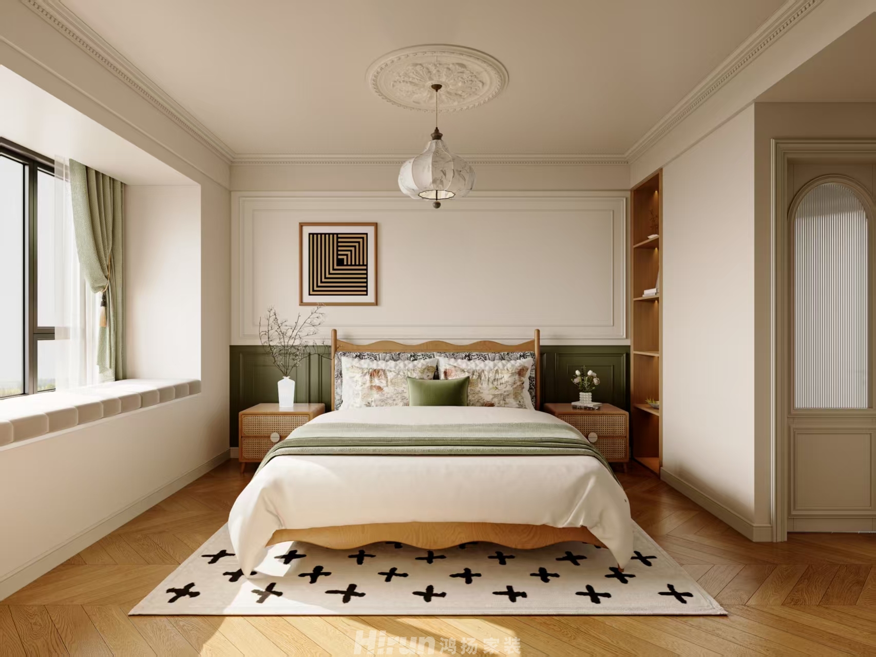 湘府和園146㎡復古風潮四居室 裝修案例效果圖-12