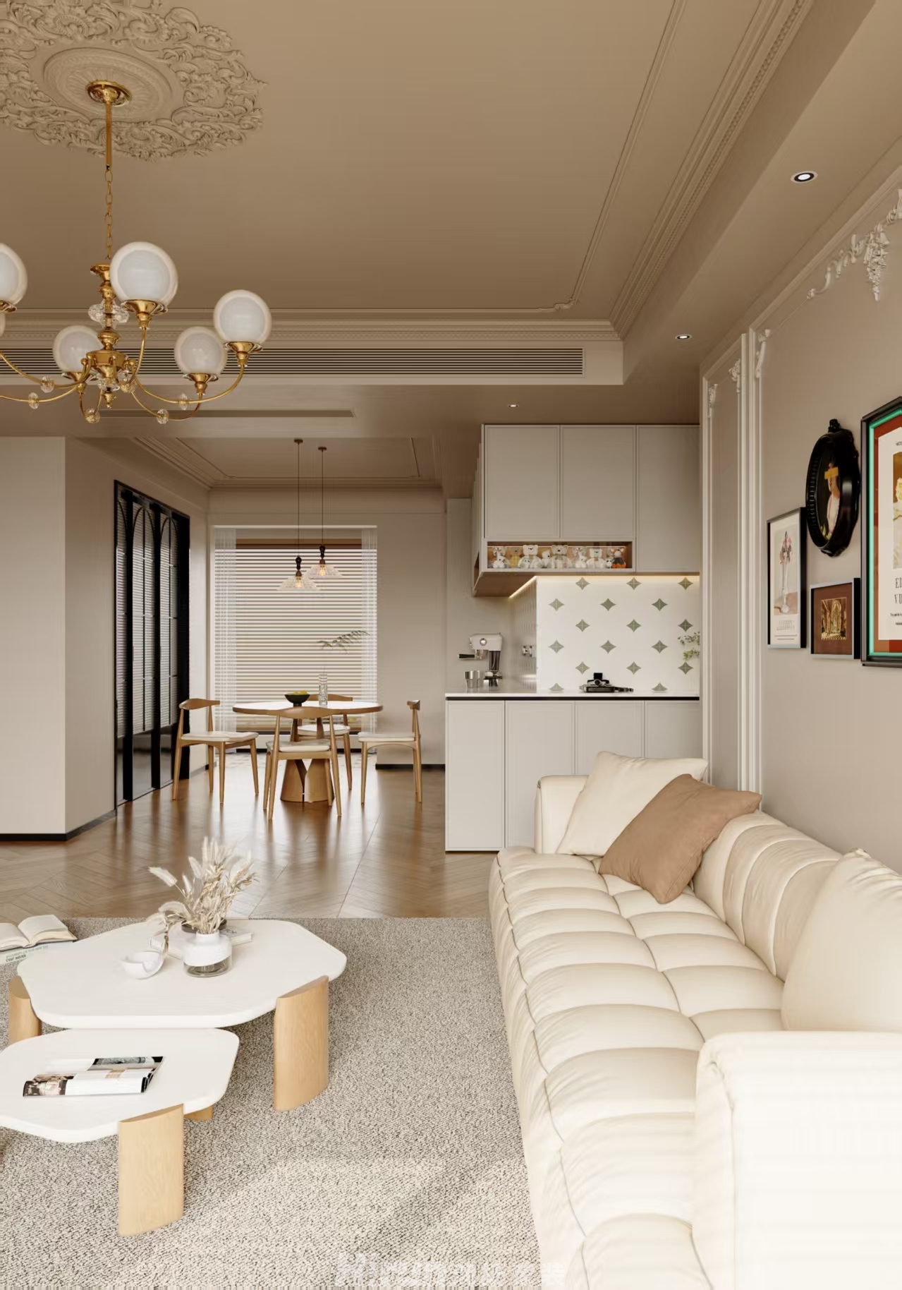 湘府和園146㎡復古風潮四居室 裝修案例效果圖-10