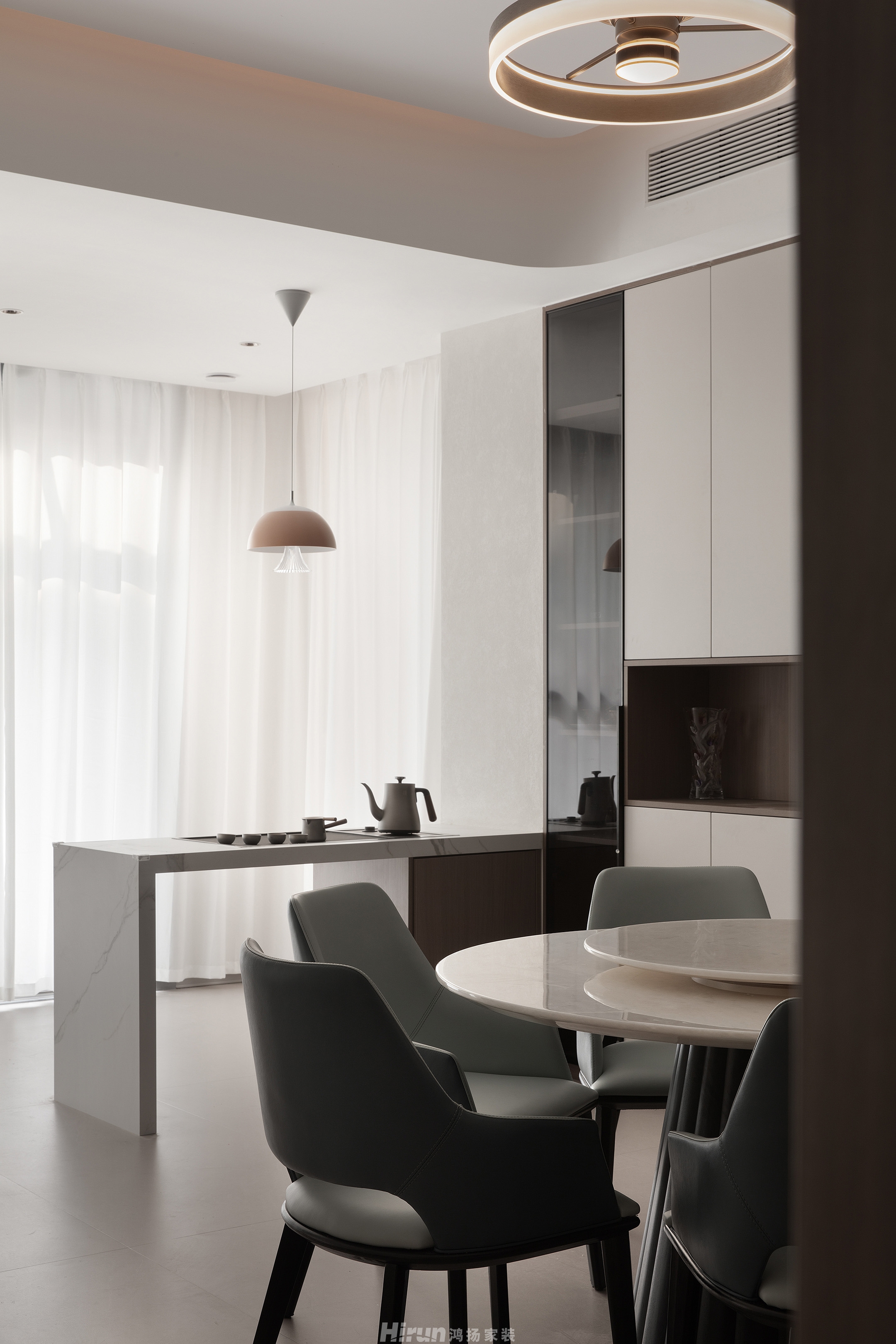 星昇公館下疊實景雅致現代疊墅 裝修案例實景圖-6餐廳