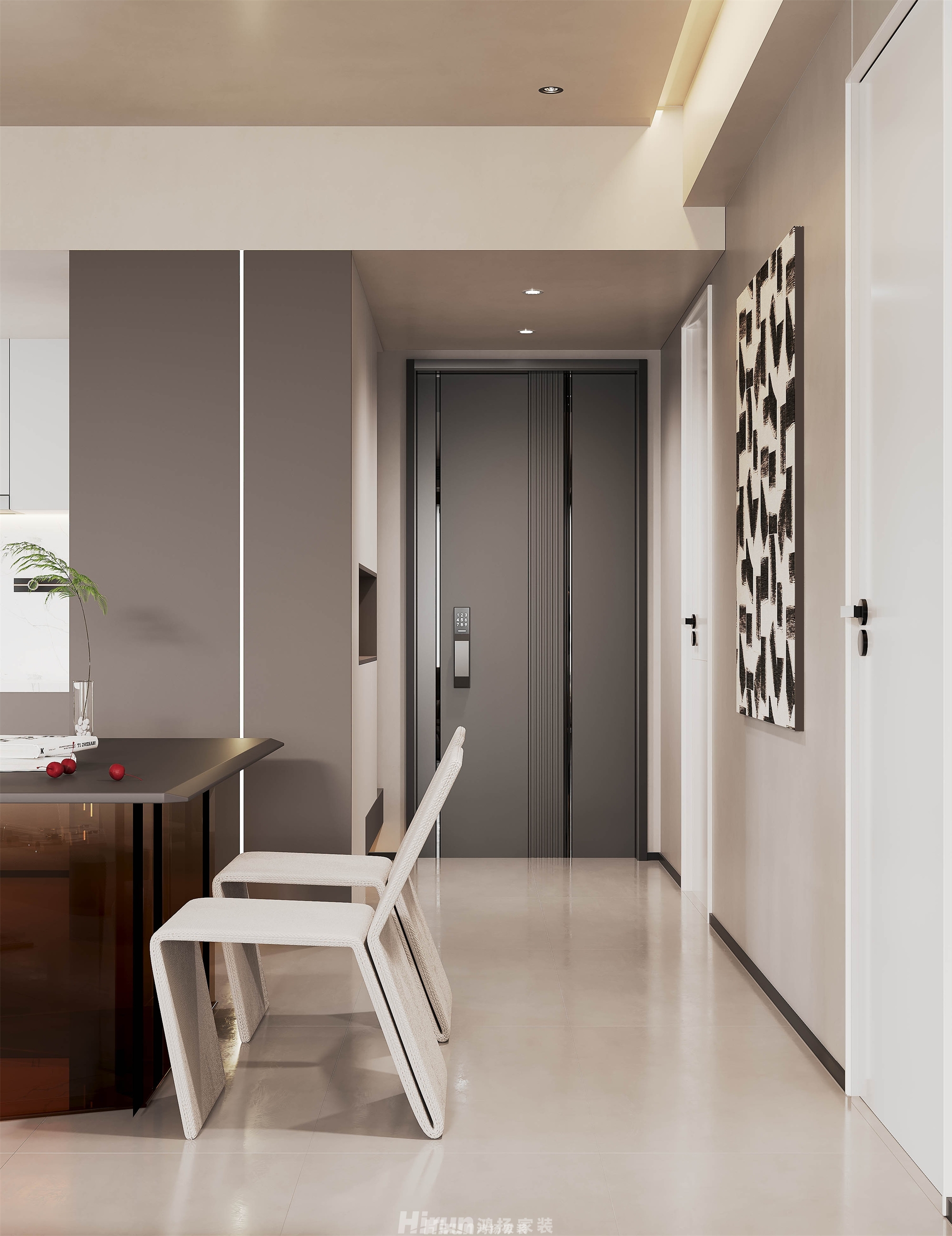 寶能公館140㎡雅致現代三居室 裝修案例效果圖-3