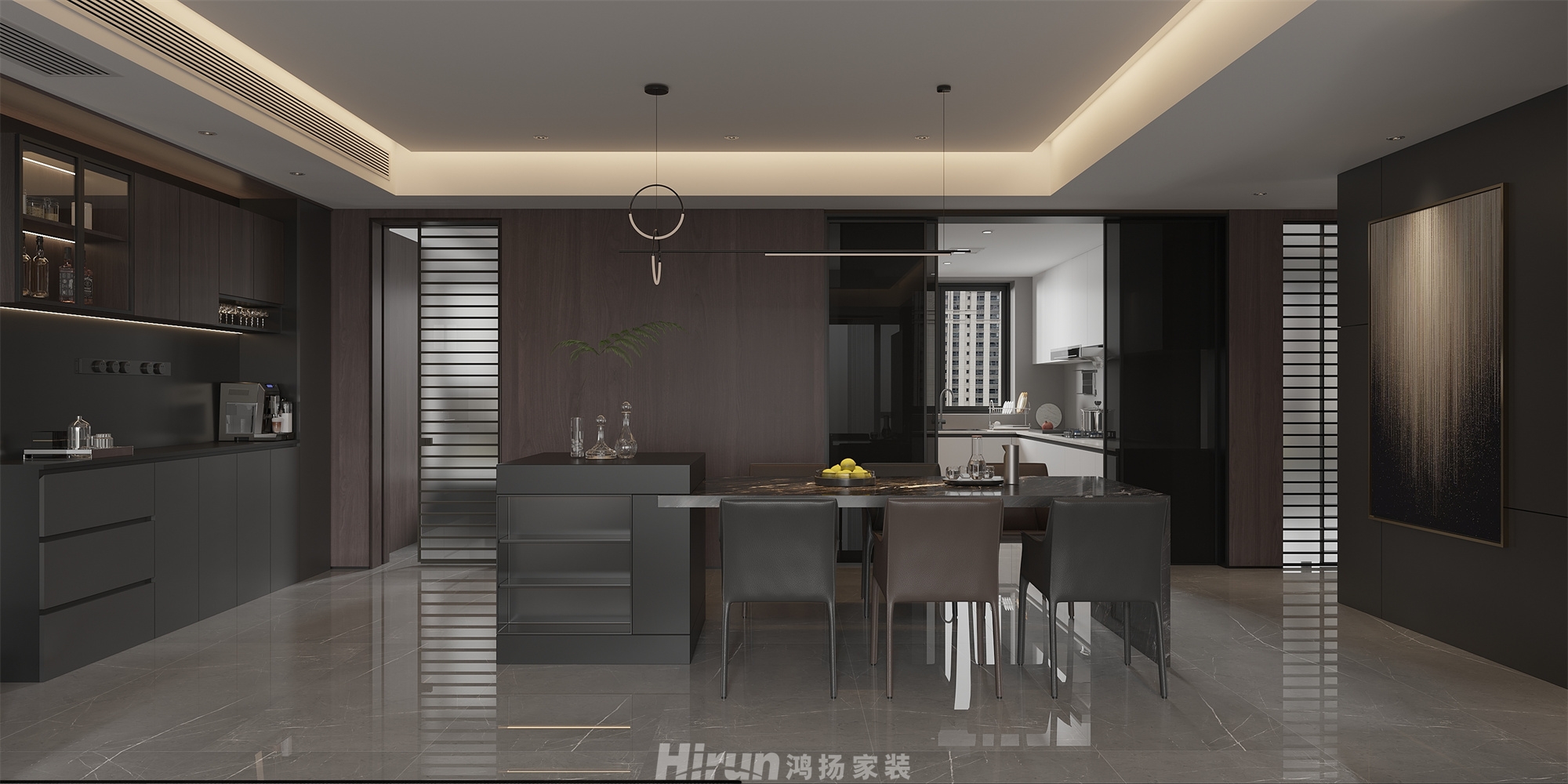 桂語雲峯245㎡雅致現代大平層 裝修案例效果圖-2