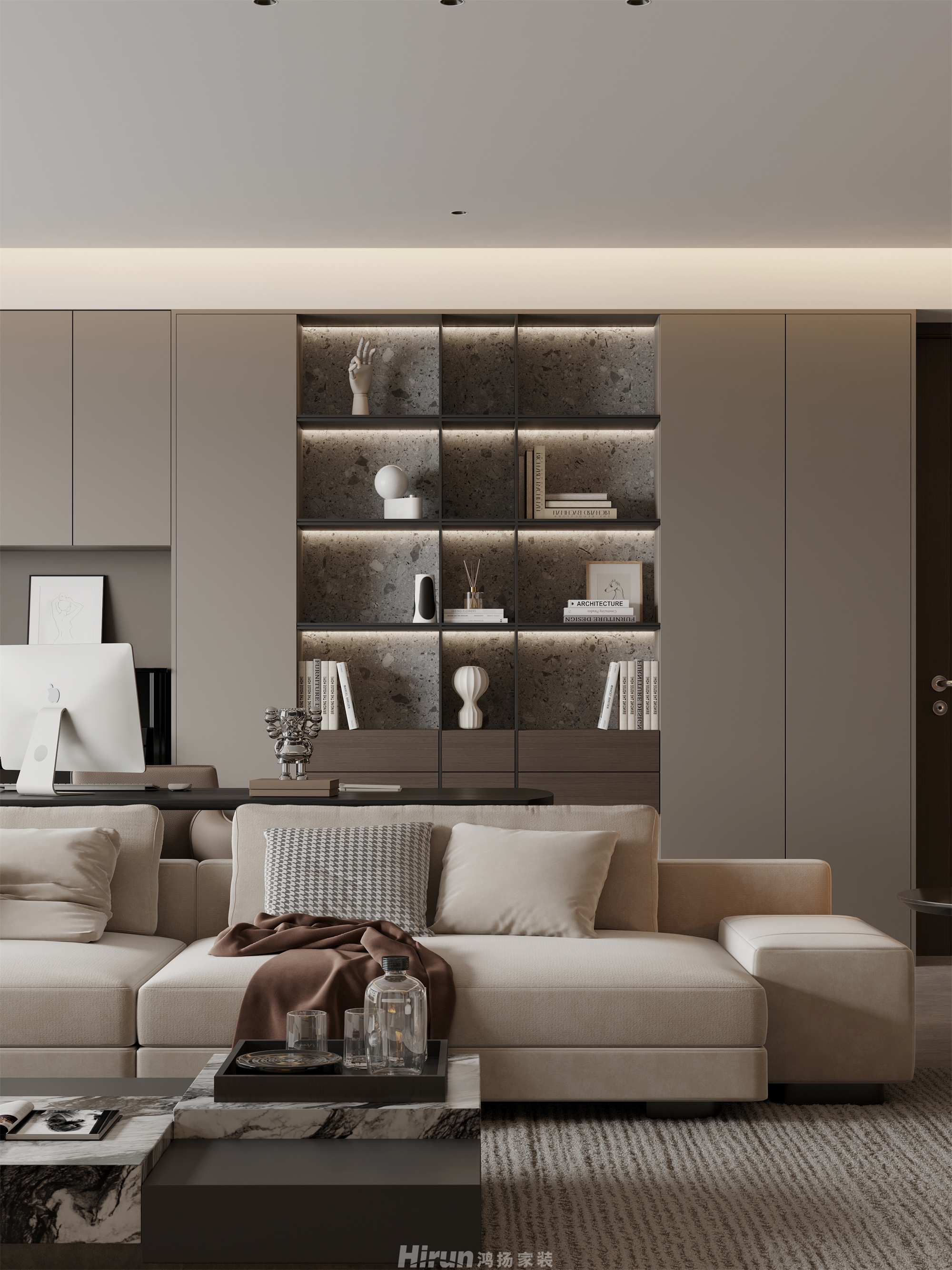 萬科森林公園200㎡雅致現代大平層 裝修案例效果圖-9