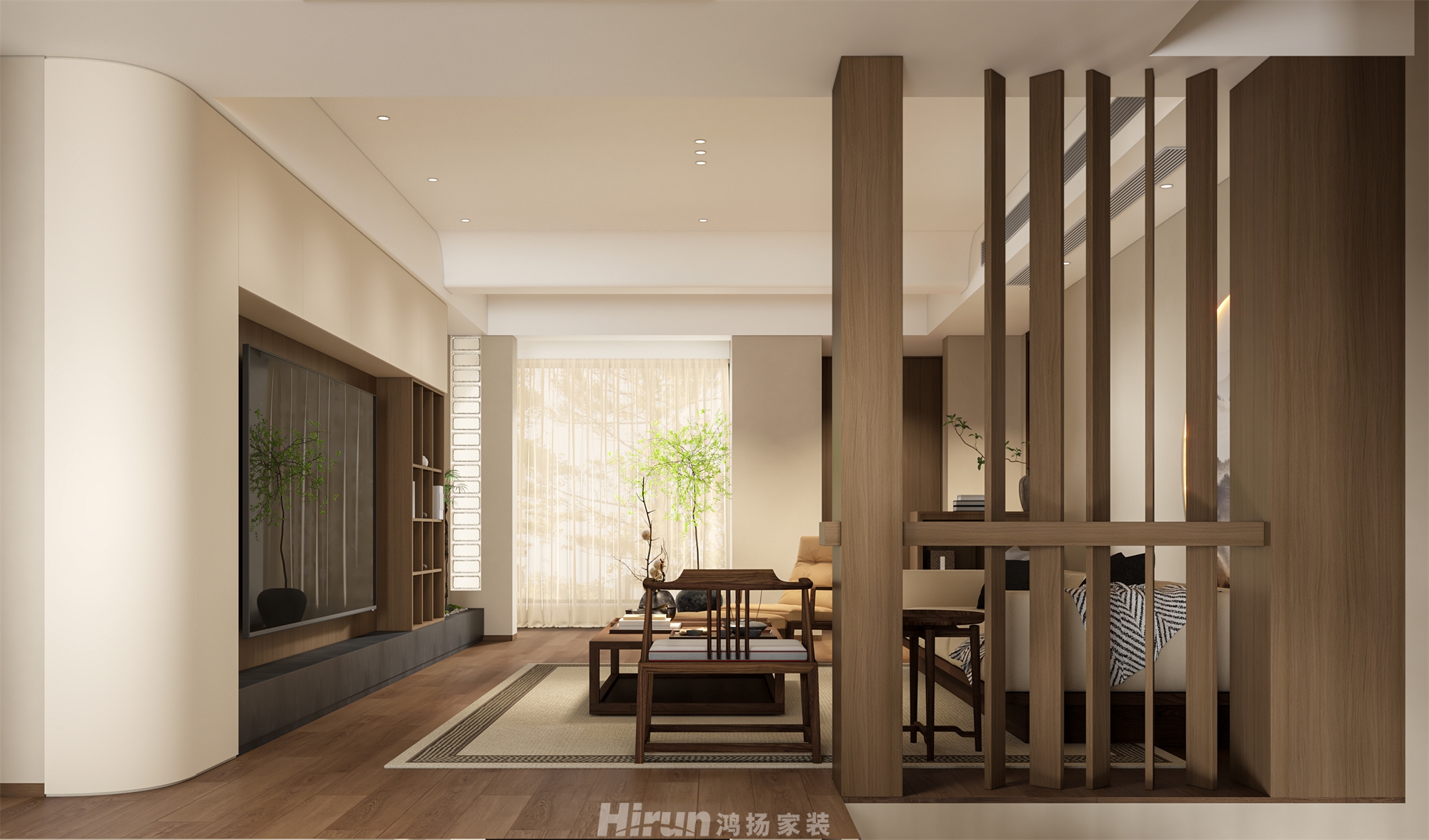 橘郡·禮頓山280㎡意境東方復(fù)式 裝修案例效果圖-6