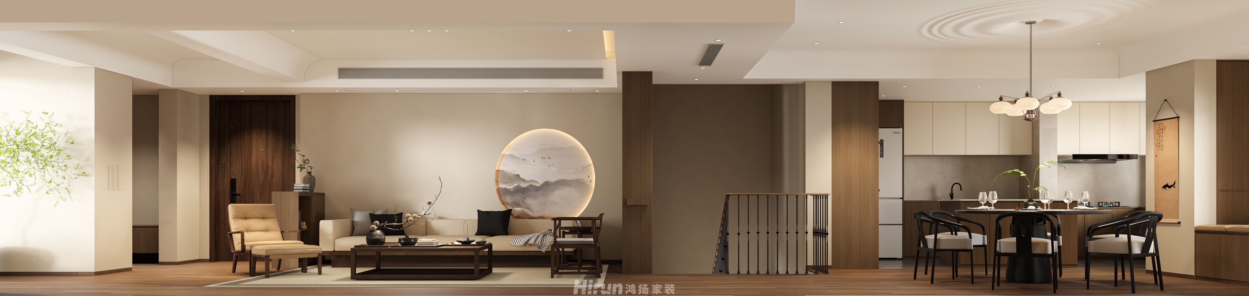 橘郡·禮頓山280㎡意境東方復(fù)式 裝修案例效果圖-9